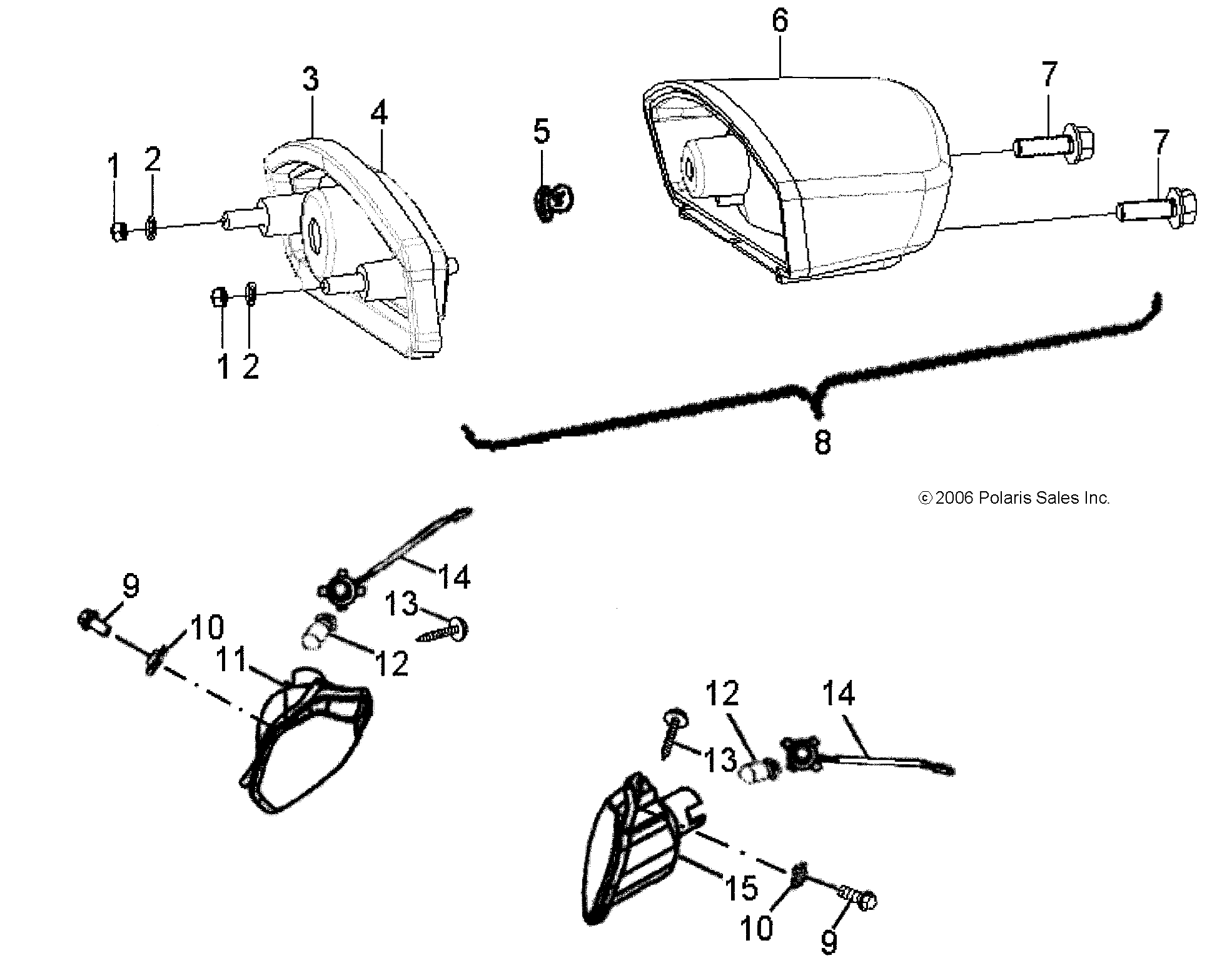 2026 OUTLAW 110 R02 - A26YKA11B1/B7 β ELECTRICAL, HEADLIGHT and TAILLIGHT - A26YKA11B1/B7 (49ATVHEADLIGHT07OTLW90) diagram