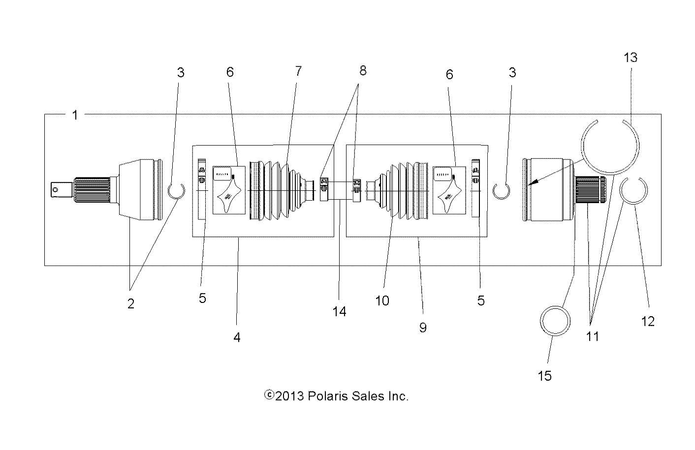 2026 SPORTSMAN XP 1000 MUD R01 - A26SXM95AR β DRIVE TRAIN, DRIVE SHAFT, REAR - A26SXM95AR (13SP550) diagram