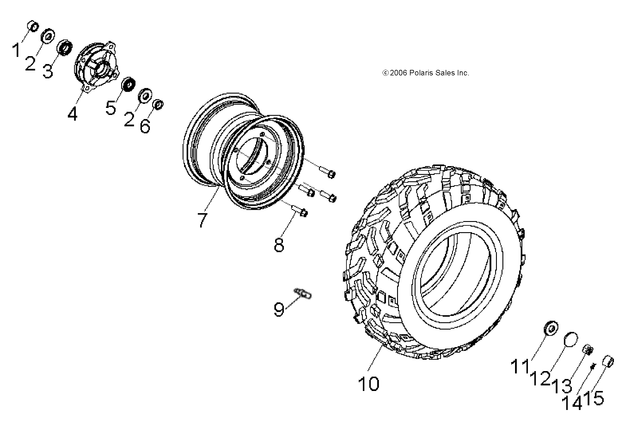2026 SPORTSMAN 110 R01 - A26YFA11B5 β WHEELS, FRONT - A26YFA11B5 (49ATVWHEELFRT07SPRT90) diagram