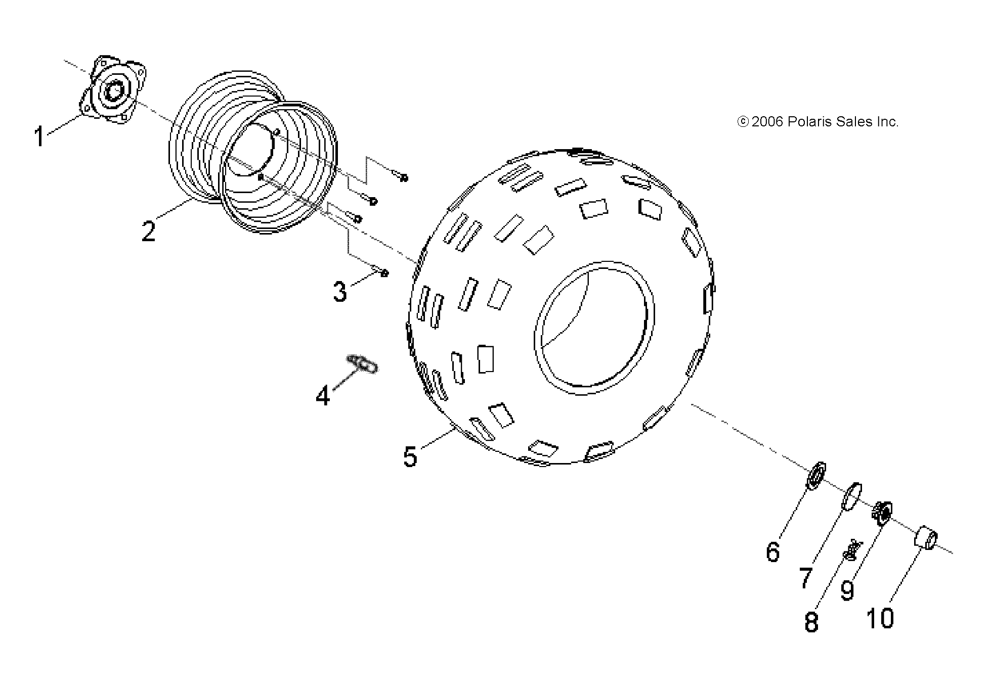 2026 OUTLAW 110 R02 - A26YKA11B1/B7 β WHEELS, REAR - A26YKA11B1/B7 (49ATVWHEELREAR07OTLW90) diagram