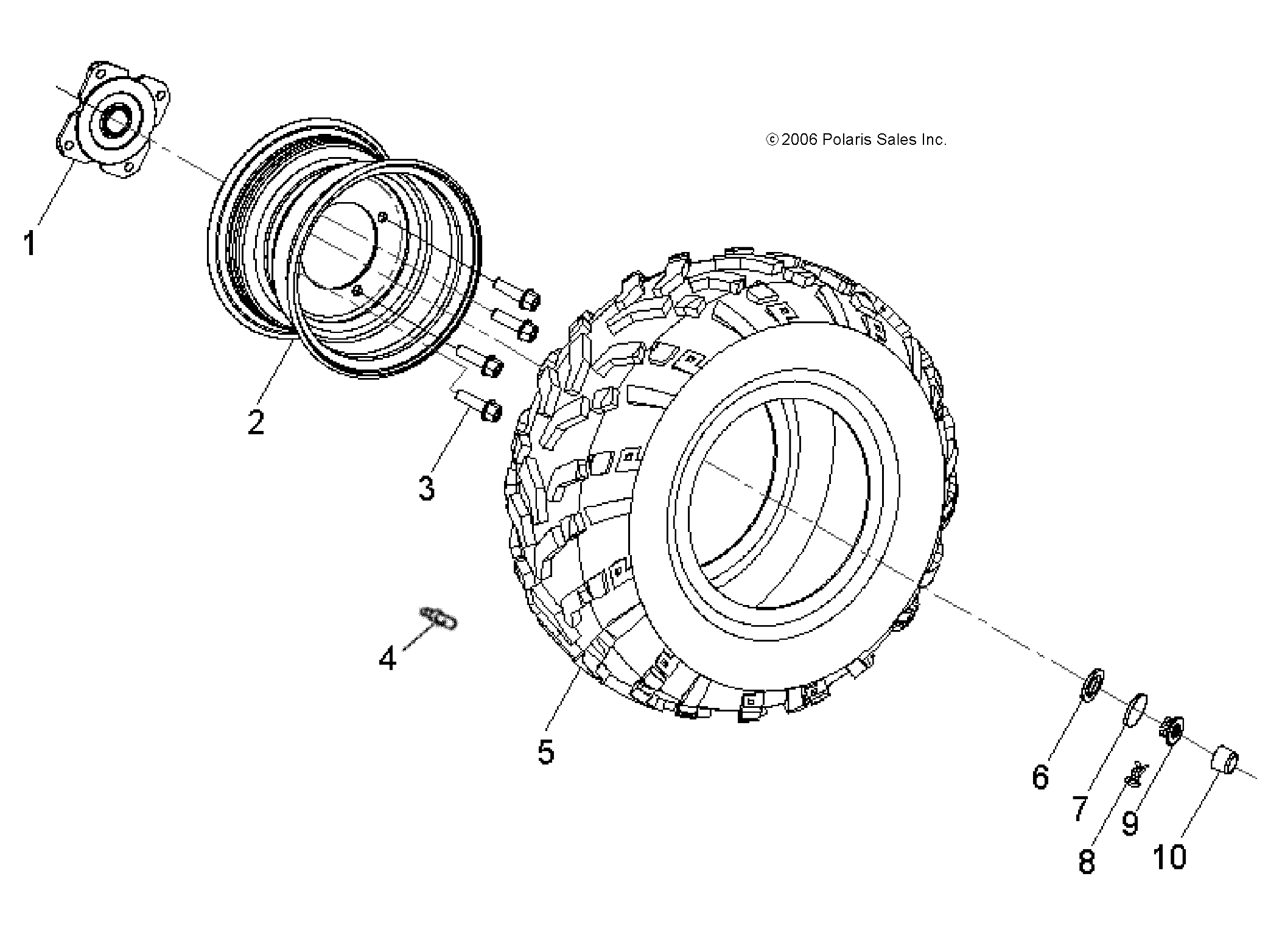 2026 SPORTSMAN 110 R01 - A26YFA11B5 β WHEELS, REAR - A26YFA11B5 (49ATVWHEELREAR07SPRT90) diagram