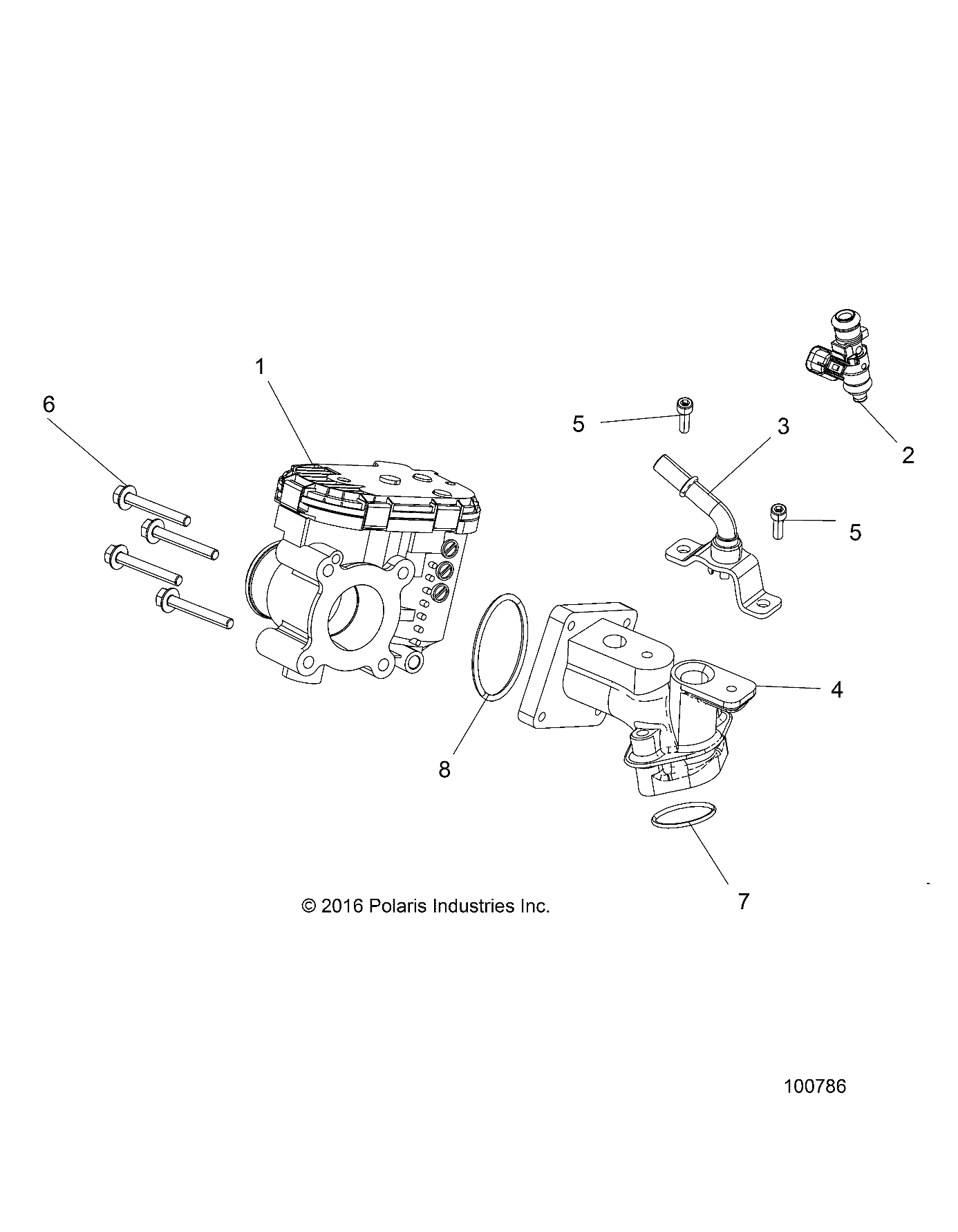 2026 RANGER 150 EFI AU β ENGINE, THROTTLE BODY and FUEL RAIL - R26HZA15D5 (100786) diagram