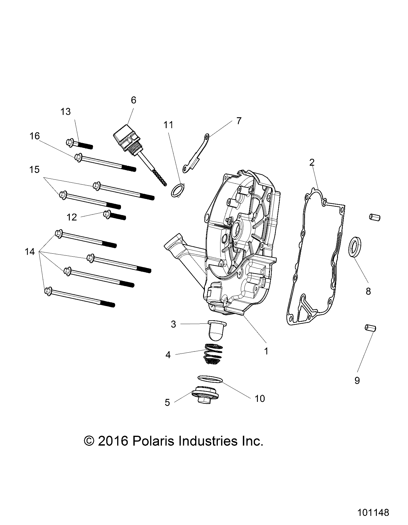 2026 RANGER 150 EFI β ENGINE, CRANKCASE COVER ASM, RIGHT - R26HZA15A5/B5 (101148) diagram