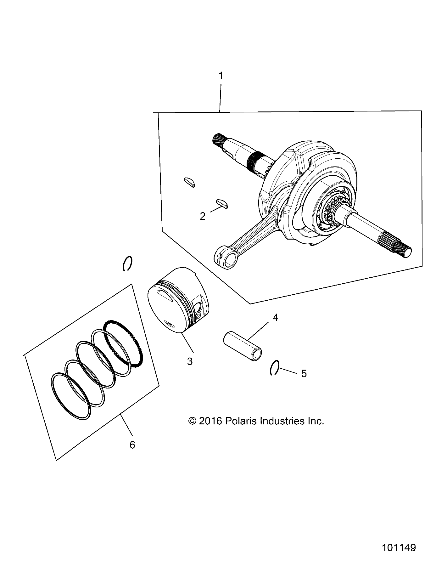 2026 RANGER 150 EFI β ENGINE, CRANKSHAFT, CONNECTING ROD AND PISTON - R26HZA15A5/B5 (101149) diagram