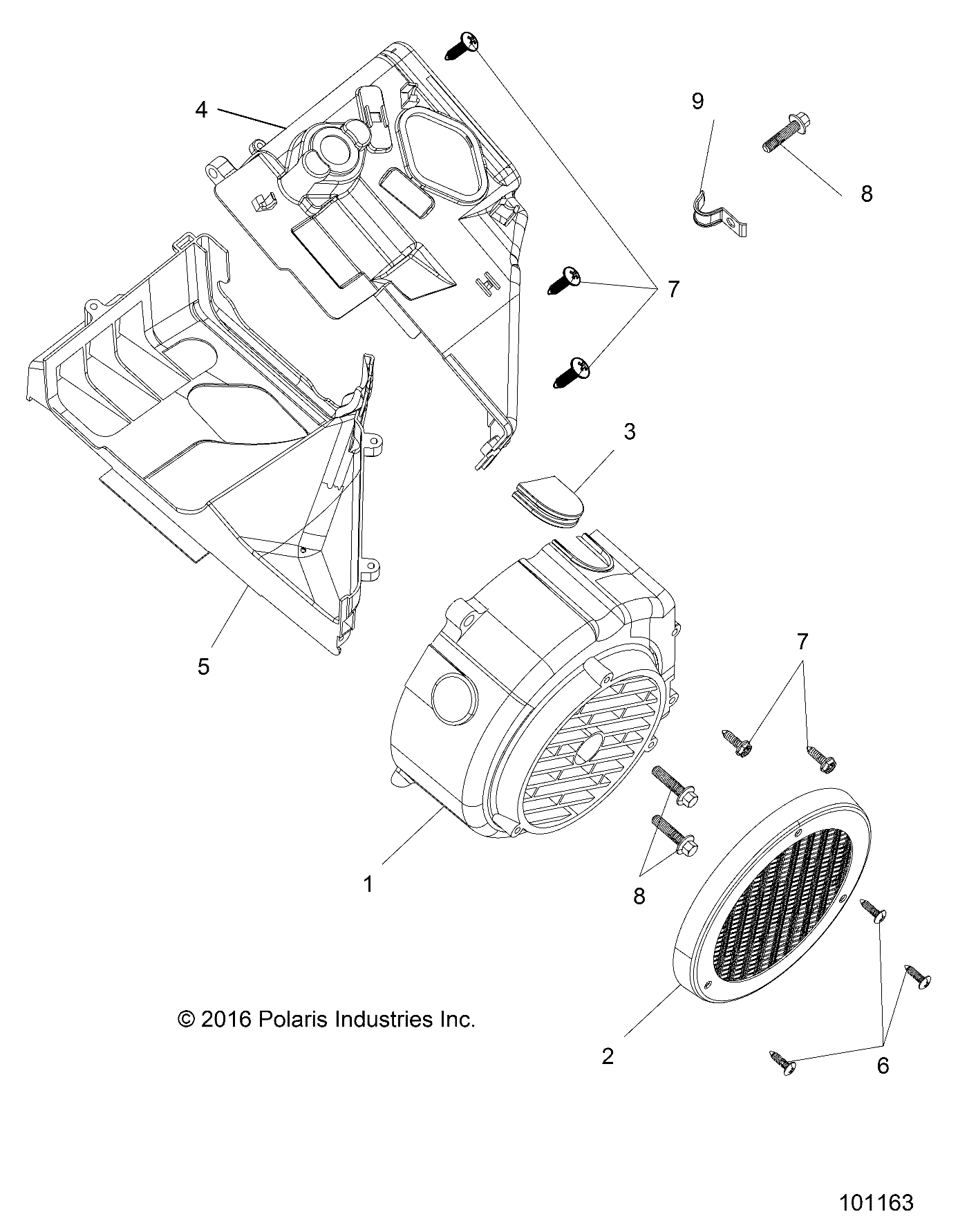 2026 RANGER 150 EFI AU β ENGINE, FAN COVER AND SHROUD COMP - R26HZA15D5 (101163) diagram