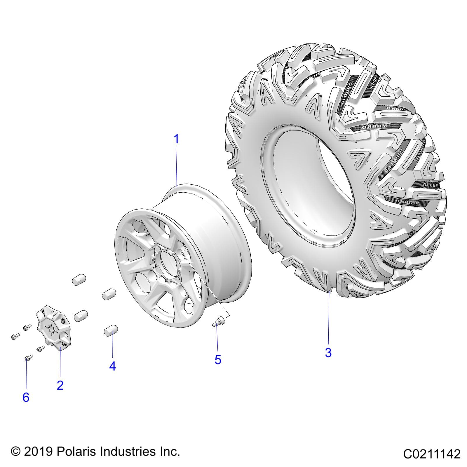 2026 SCRAMBLER XP 1000 S 49S R01 - A26SGE95AB β WHEELS, FRONT - A26SGE95AB (C0211142) diagram