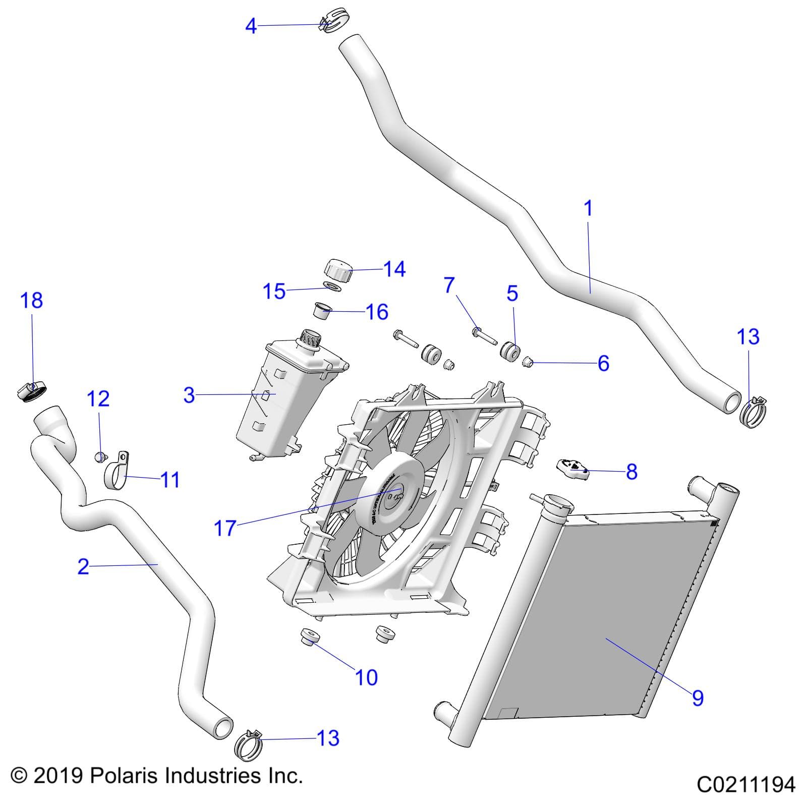 2026 SPORTSMAN TOURING XP 1000 R01 - A26SYY95AK β ENGINE, COOLING SYSTEM - A26SYY95AK (C0211194) diagram