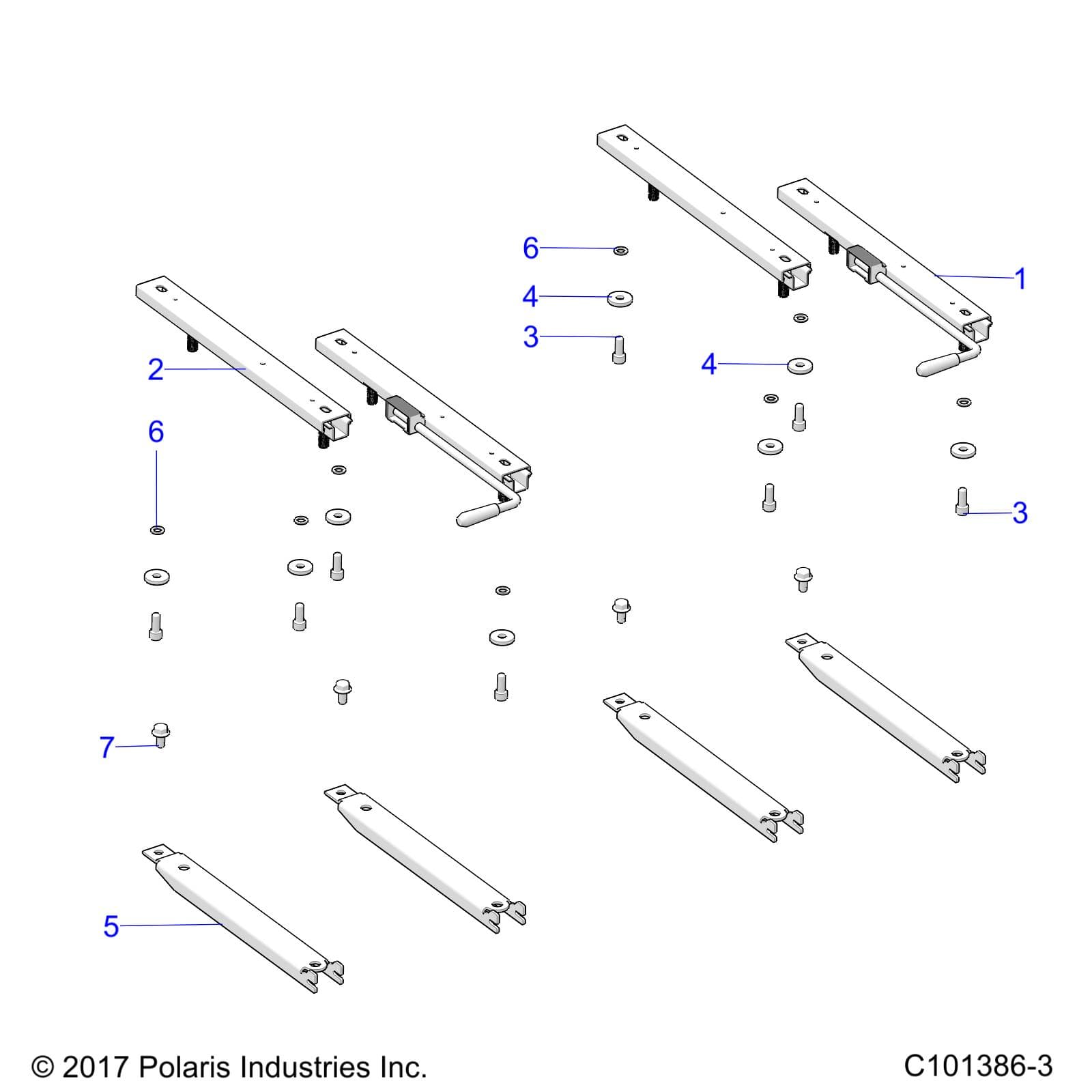 2026 RANGER 150 EFI β BODY, SEAT SLIDERS - R26HZA15A5/B5 (C101386-3) diagram