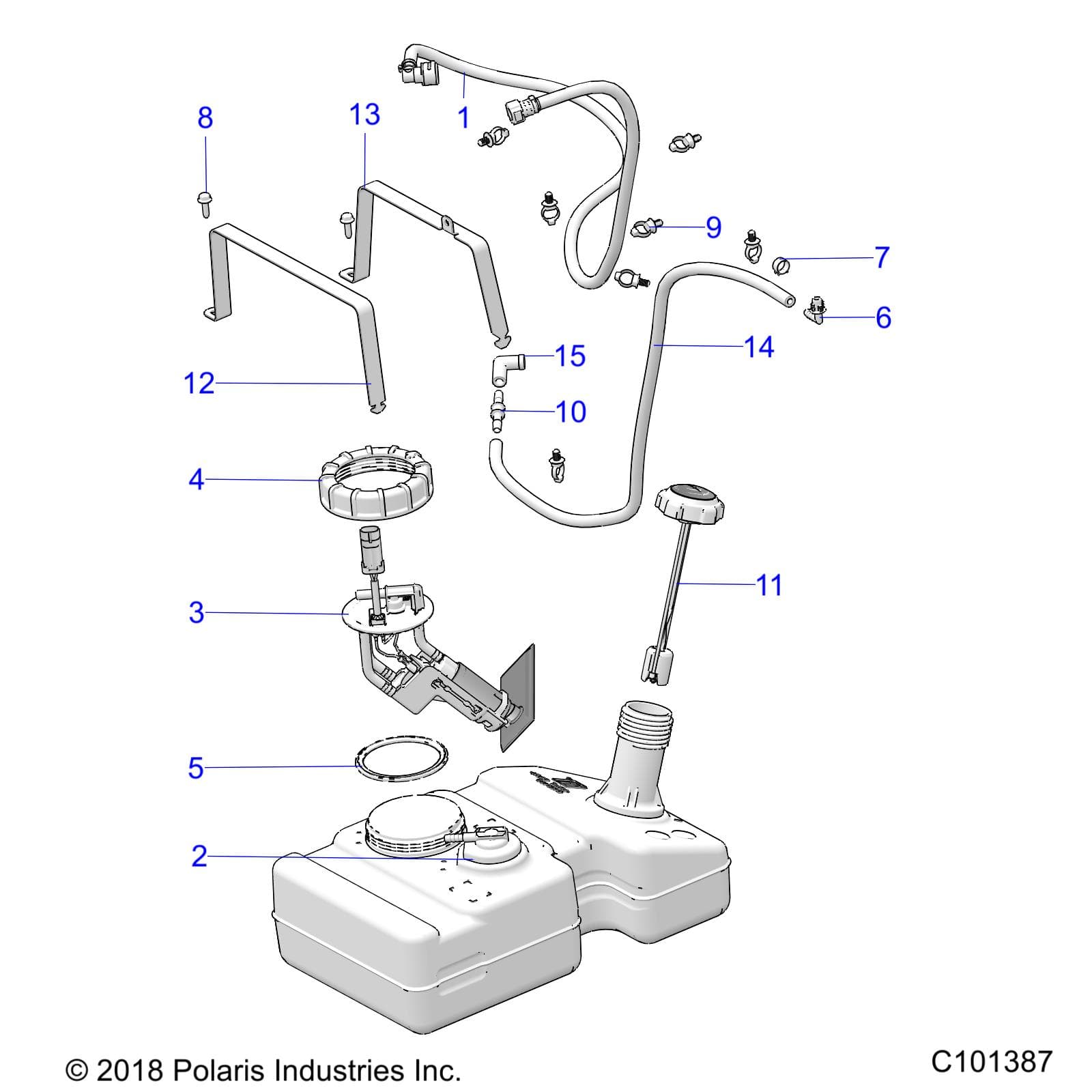 2026 RANGER 150 EFI β FUEL SYSTEM, FUEL TANK - R26HZA15A5/B5 (C101387) diagram