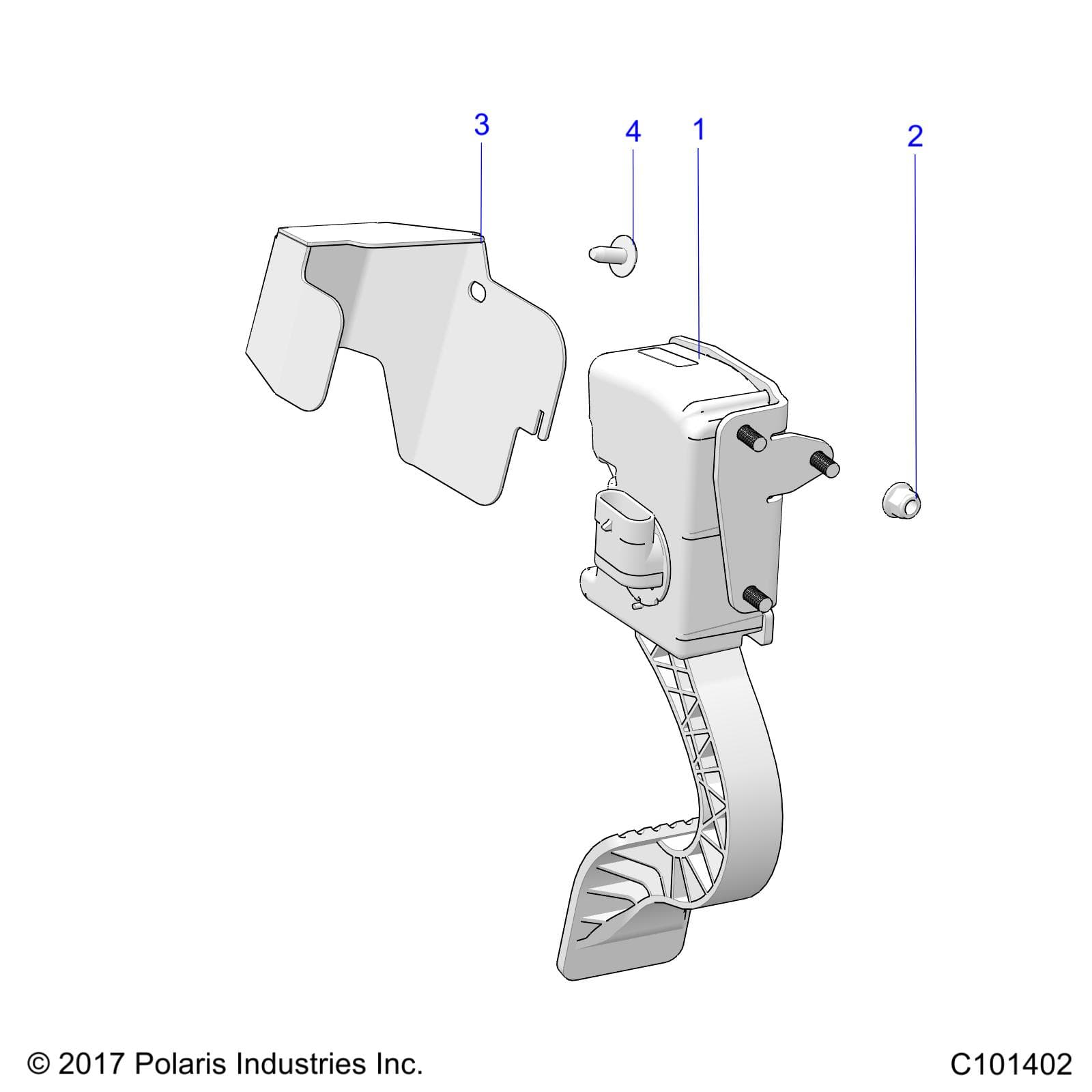 2026 RANGER 150 EFI β ENGINE, THROTTLE PEDAL AND MOUNT - R26HZA15A5/B5 (C101402) diagram
