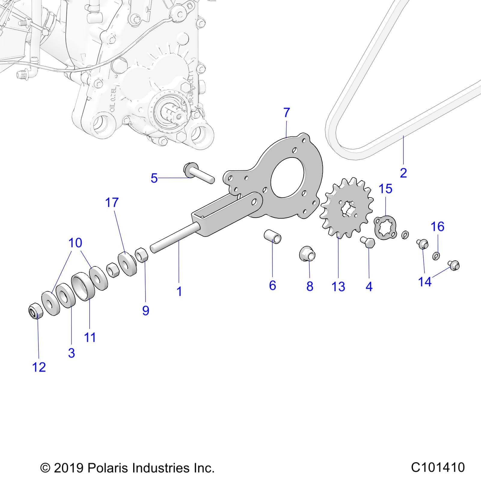 2026 RANGER 150 EFI AU β DRIVE TRAIN, CHAIN TENSIONER AND SPROCKET - R26HZA15D5 (C101410) diagram