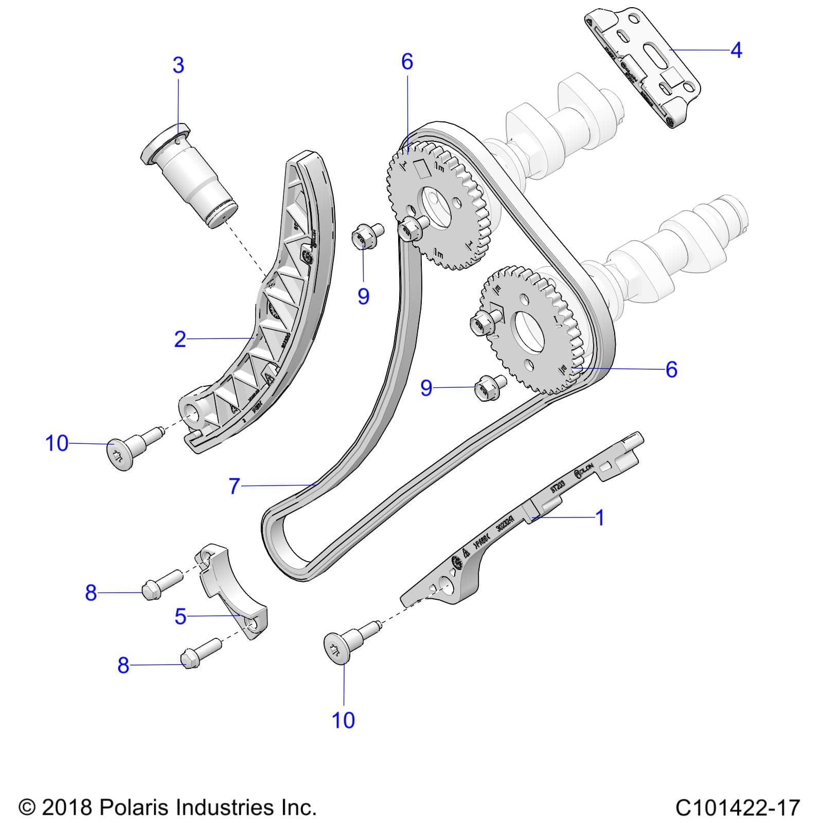 2026 SPORTSMAN 570 UTL 49S β ENGINE, CAM CHAIN and SPROCKET - A26SHR57AG (C101422-17) diagram