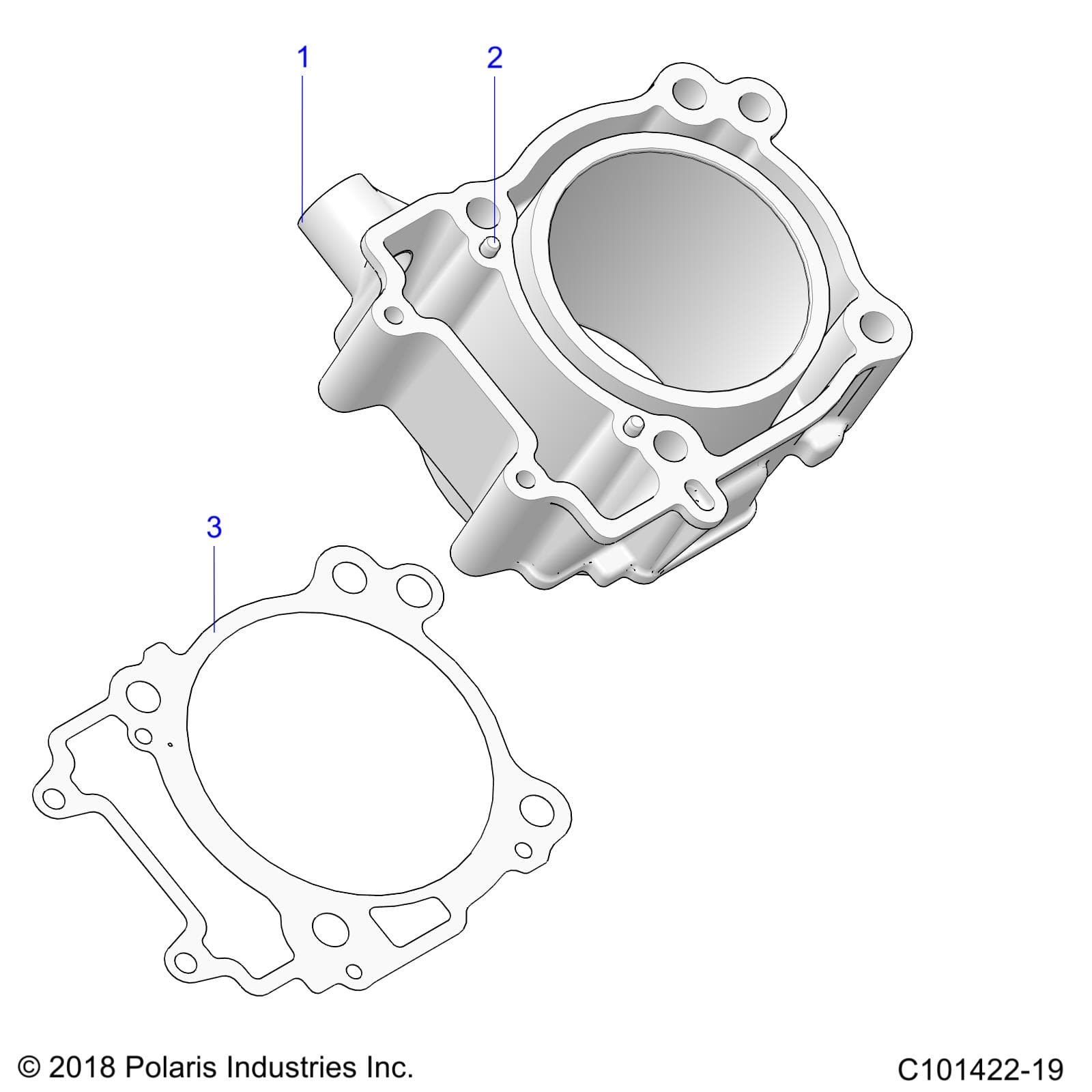 2026 SPORTSMAN TOURING 570 PREM β ENGINE, CYLINDER - A26SDZ57AB (C101422-19) diagram