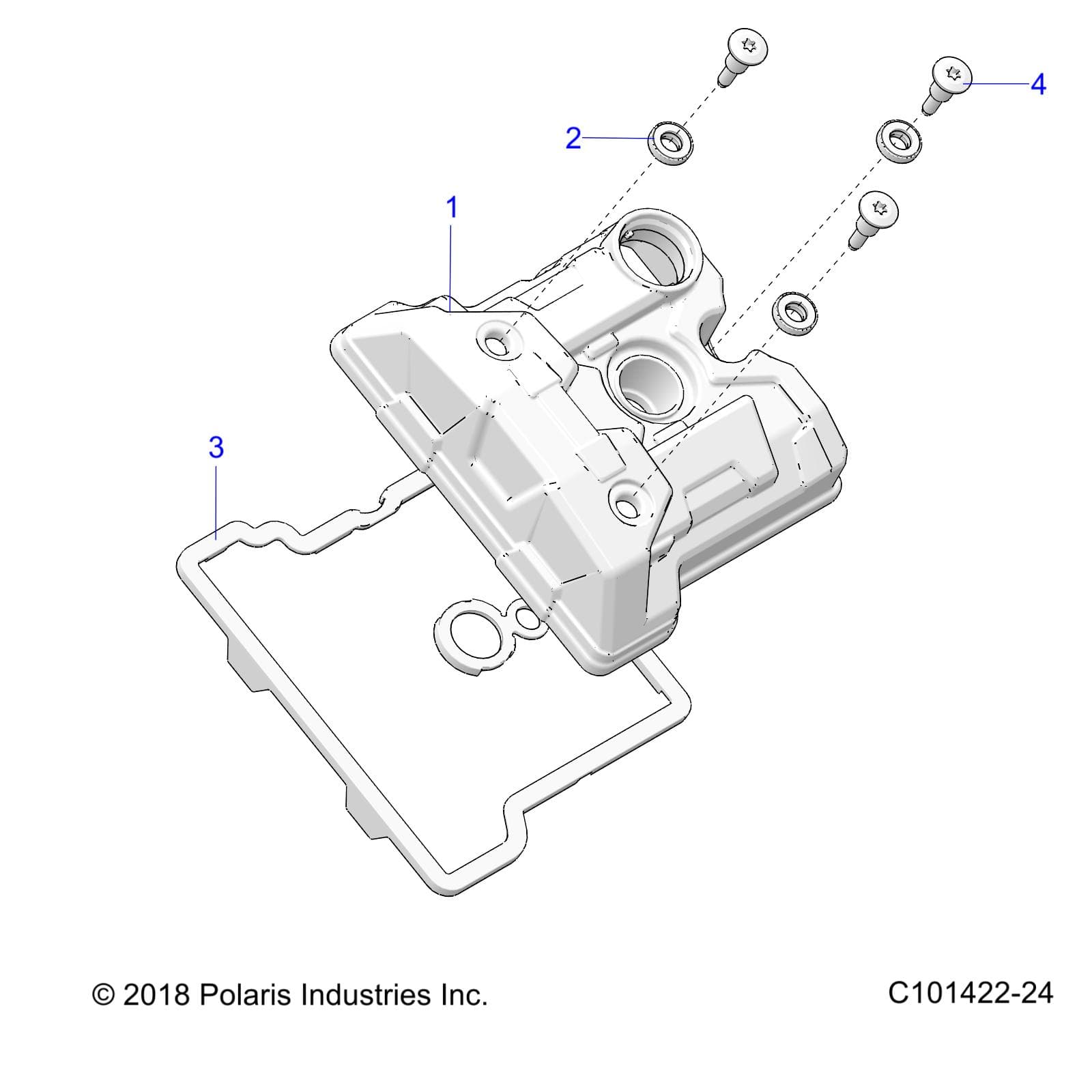 2026 SPORTSMAN TOURING 570 β ENGINE, VALVE COVER - A26SDA57A7 (C101422-24) diagram