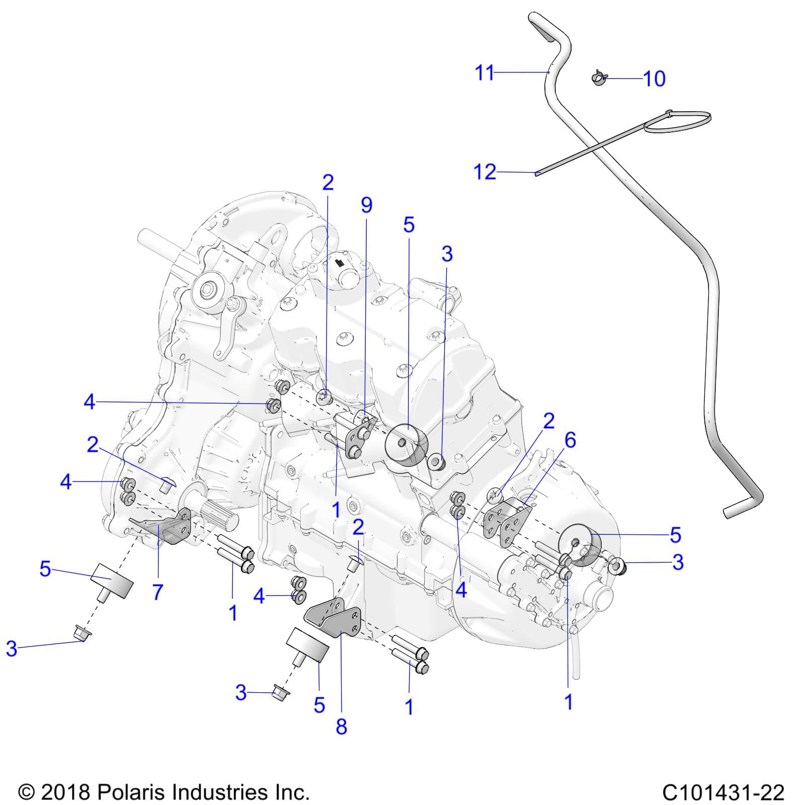 2026 SPORTSMAN TOURING XP 1000 R01 - A26SYY95AK β ENGINE, TRANSMISSION MOUNTING & LONG BLOCK - A26SYY95AK (C101431-22) diagram