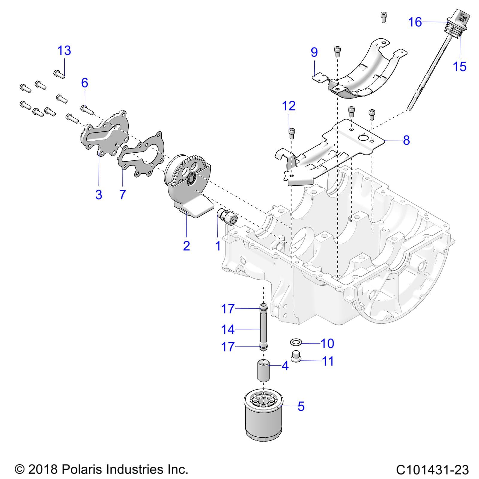 2026 SPORTSMAN 1000 ULTIMATE 49S R01 - A26SXR95AG β ENGINE, OIL SYSTEM - A26SXR95AG (C101431-23) diagram