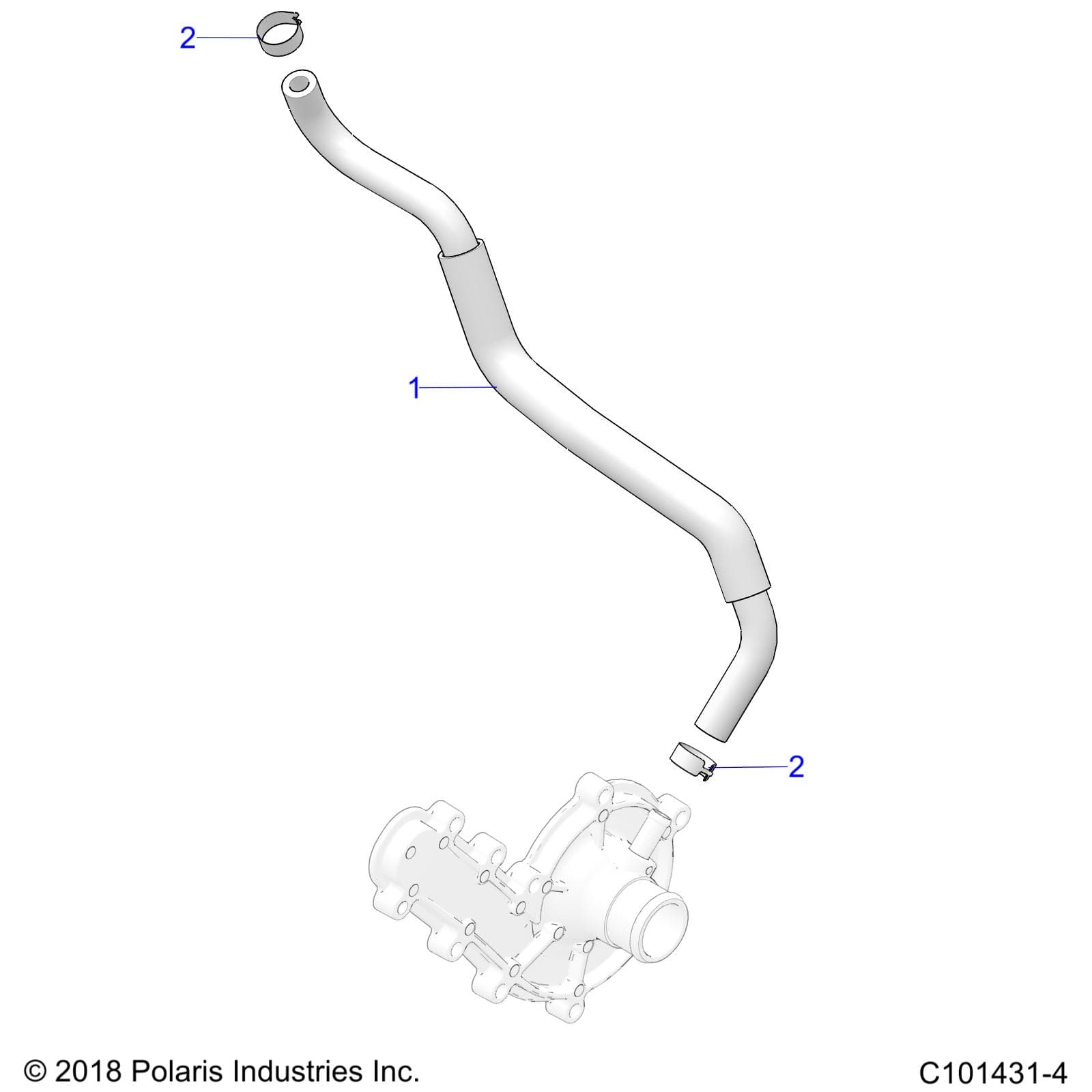 2026 SPORTSMAN 1000 ULTIMATE 49S R01 - A26SXR95AG β ENGINE, COOLING BYPASS - A26SXR95AG (C101431-4) diagram