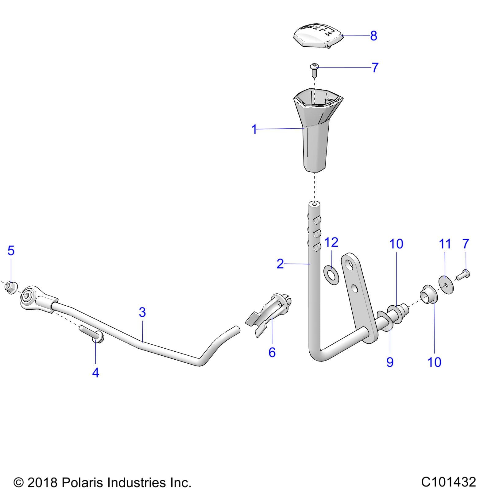 2026 SPORTSMAN 850 EPS PREM 48" R01 - A26SXE85AN/AZ β DRIVE TRAIN, GEAR SELECTOR - A26SXE85AN/AZ (C101432) diagram