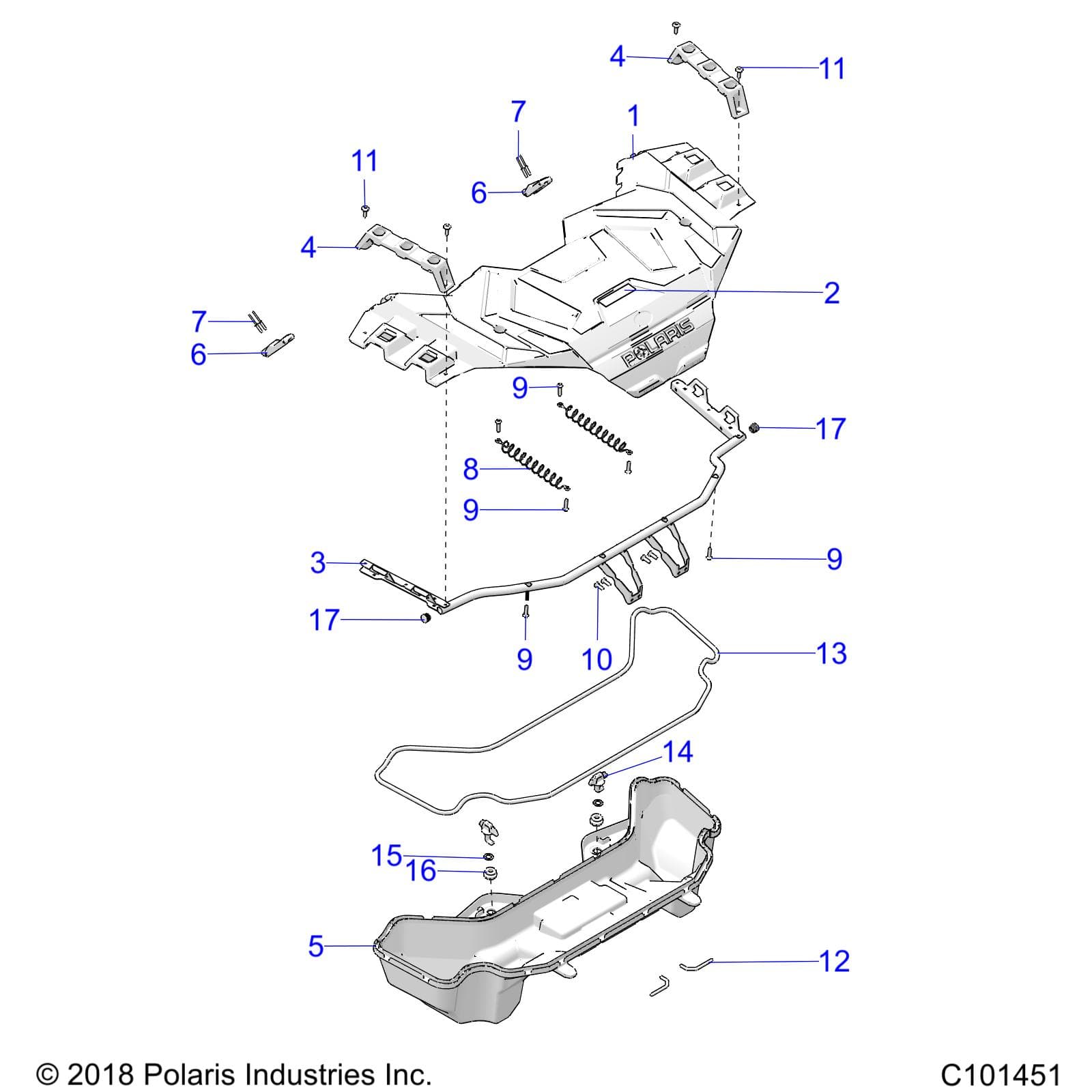 2026 SPORTSMAN 850 48" R02 - A26SXA85A1 β BODY, FRONT RACK - A26SXA85A1 (C101451) diagram