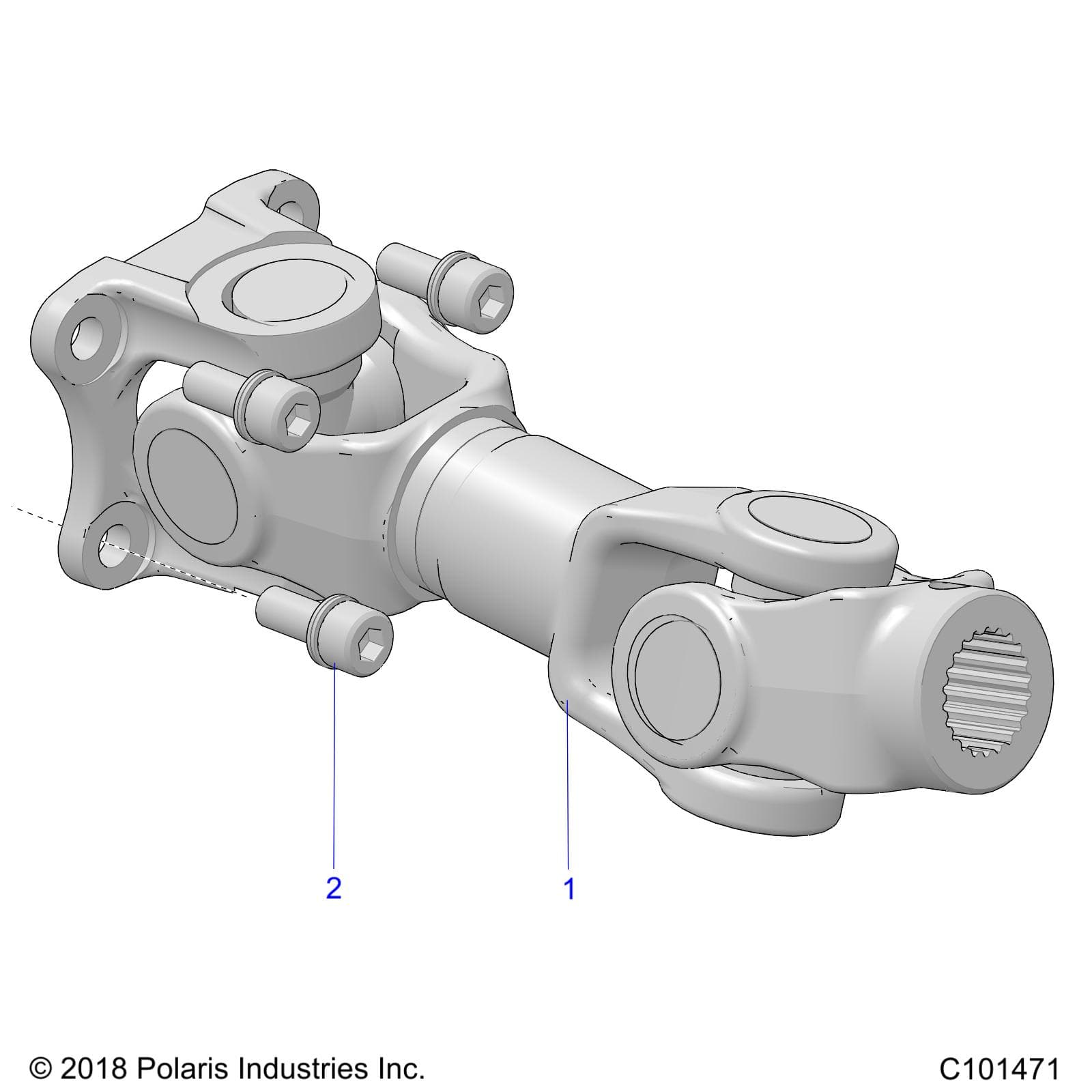 2026 SPORTSMAN 850 MUD 49S R01 - A26SXN85A7 β DRIVE TRAIN, PROP SHAFT, REAR - A26SXN85A7 (C101471) diagram