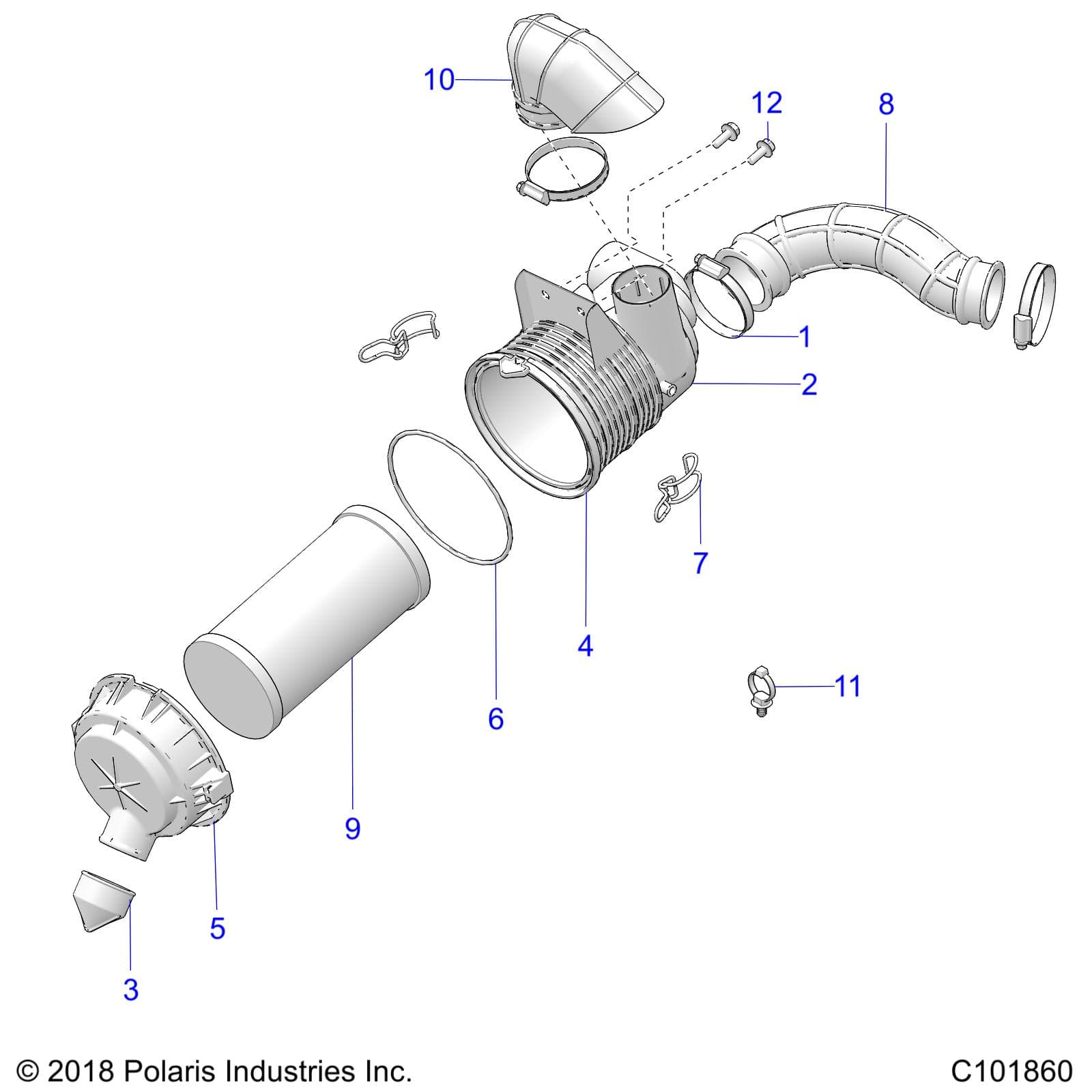 2026 RANGER 150 EFI β ENGINE, AIR INTAKE SYSTEM - R26HZA15A5/B5 (C101860) diagram
