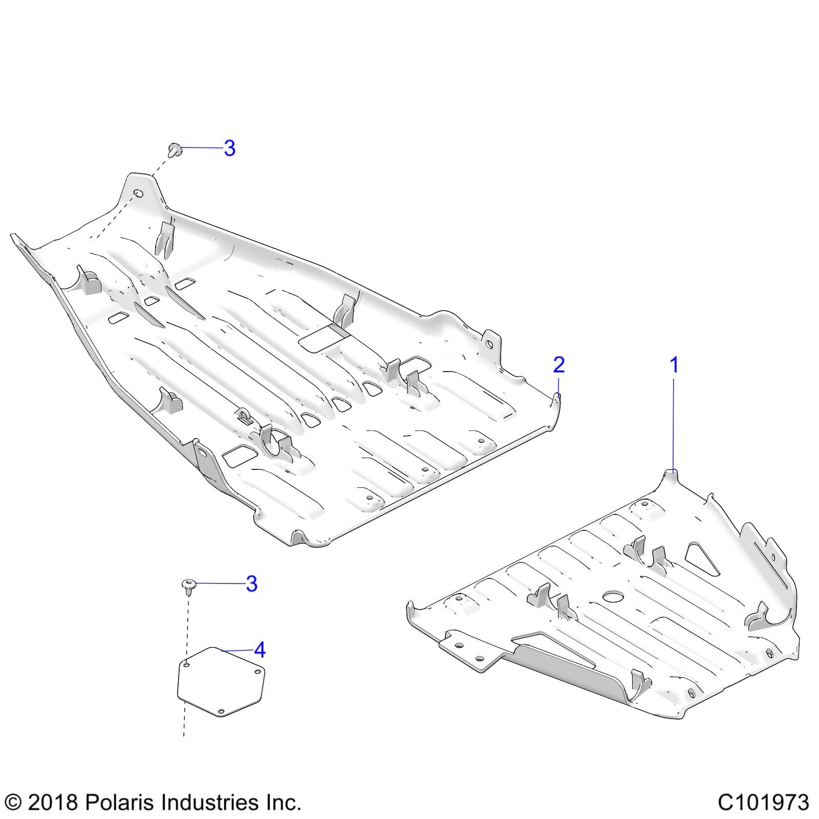 2026 SPORTSMAN 850 48" R02 - A26SXA85A1 β BODY, SKID PLATES - A26SXA85A1 (C101973) diagram