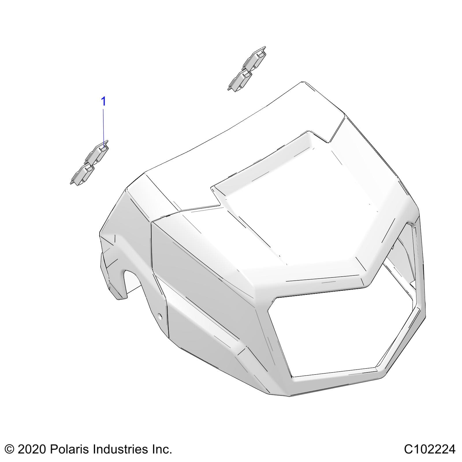 2026 SPORTSMAN 570 UTL 49S β BODY, HEADLIGHT POD, PLUGS - A26SHR57AG (C102224) diagram