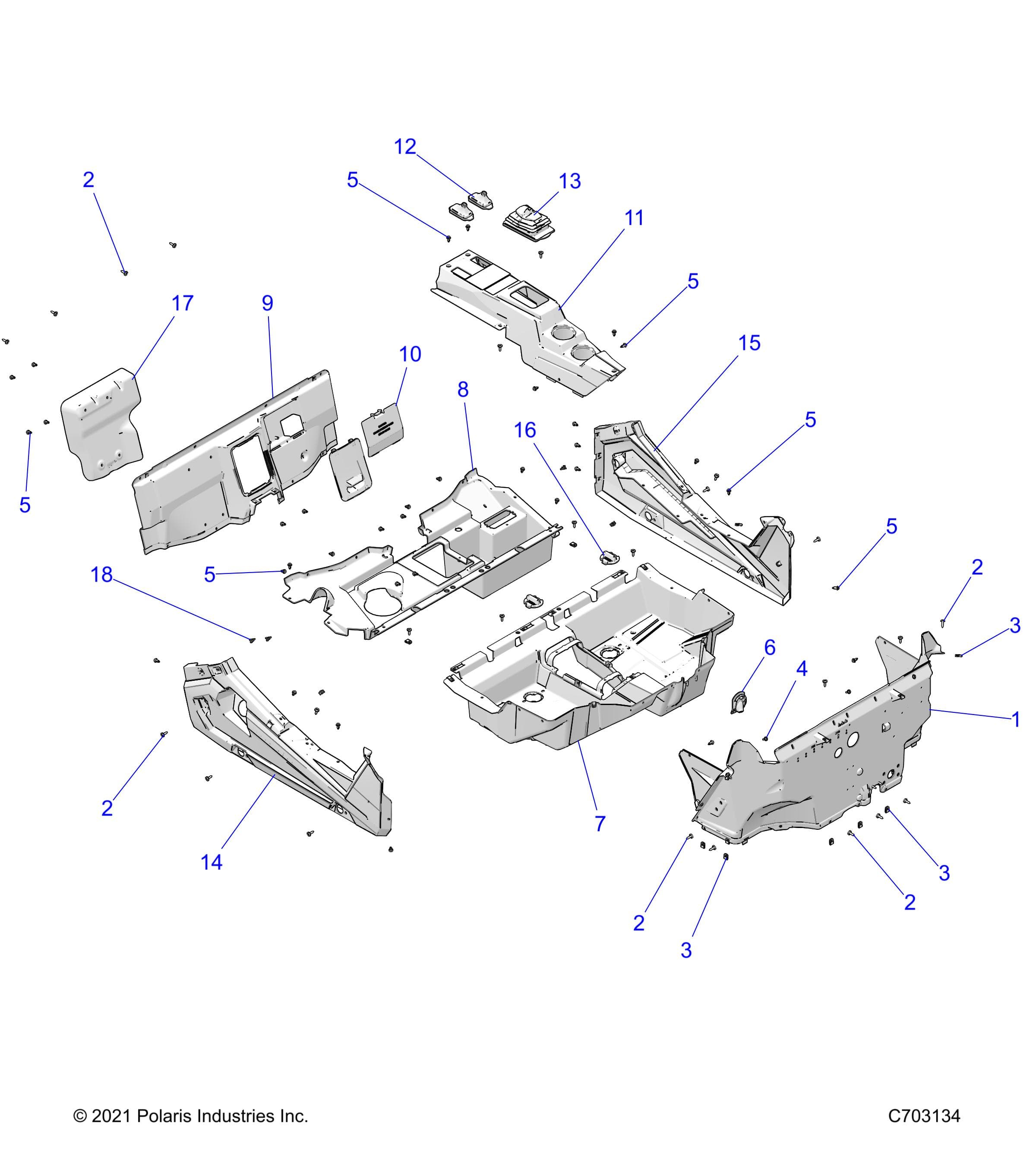 2026 RZR 900 TRAIL SPORT — BODY, FLOOR and ROCKER PANELS - Z26A5E87A5 (C030134) diagram