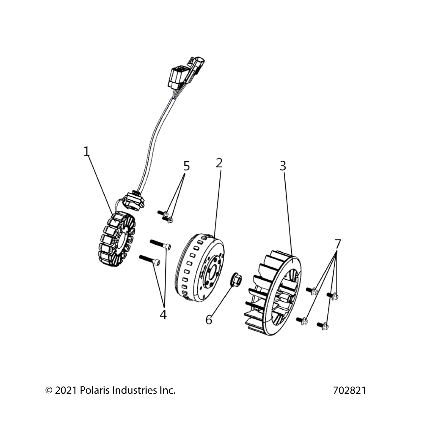 2026 RZR 200 AU β ENGINE, STATOR and FLYWHEEL - Z26HCA18D4 (702821) diagram