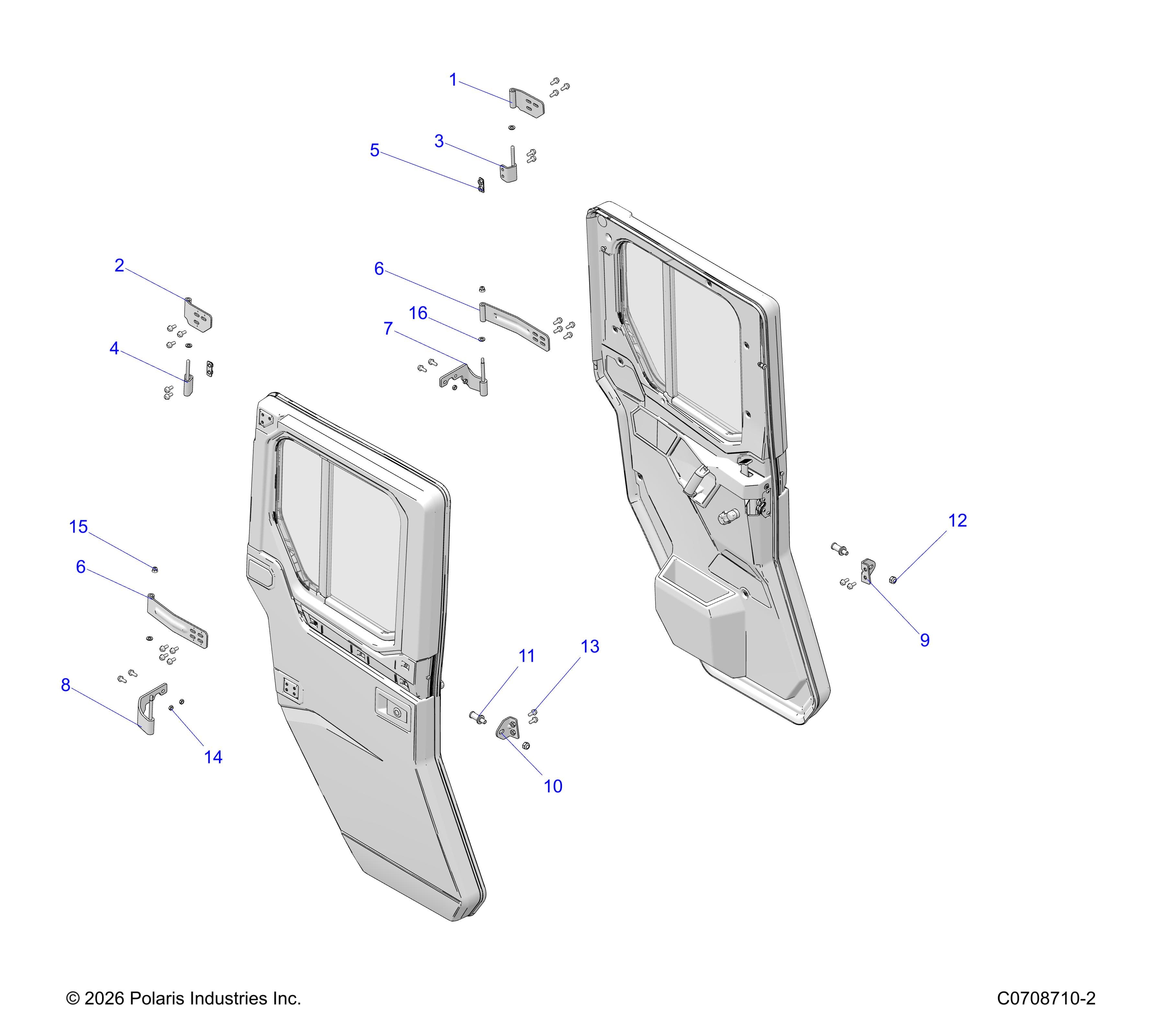 2026 RANGER 1000 XP CREW NSTR ULTIMATE TRAIL BOSS β BODY, DOOR, REAR MOUNTING diagram