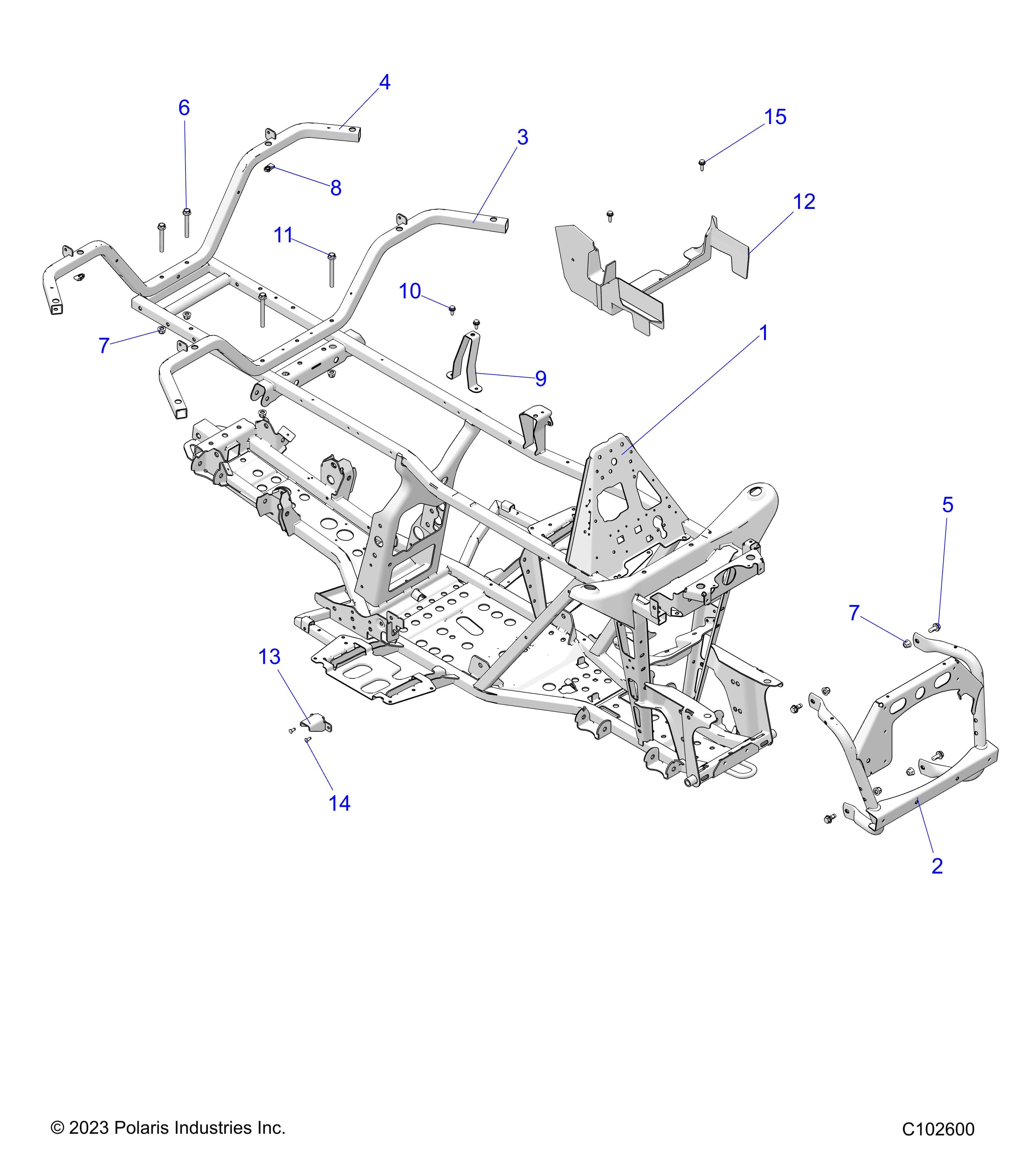 2026 SPORTSMAN TOURING 570 PREM β CHASSIS, FRAME - A26SDZ57AB (C102600) diagram