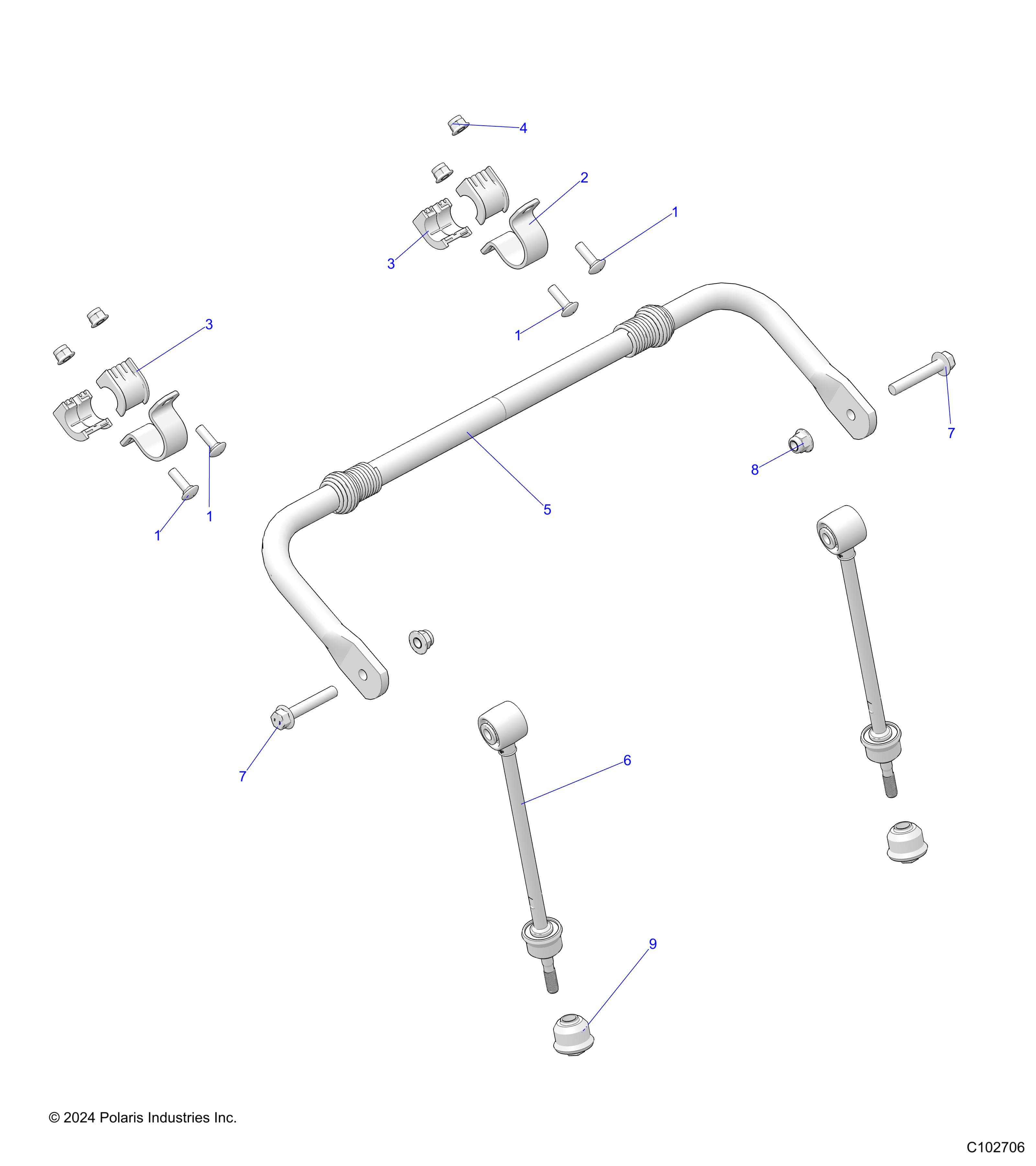 2026 SCRAMBLER 850 48" R02 - A26SVA85A4 β SUSPENSION, STABILIZER BAR - A26SVA85A4 (C102706) diagram