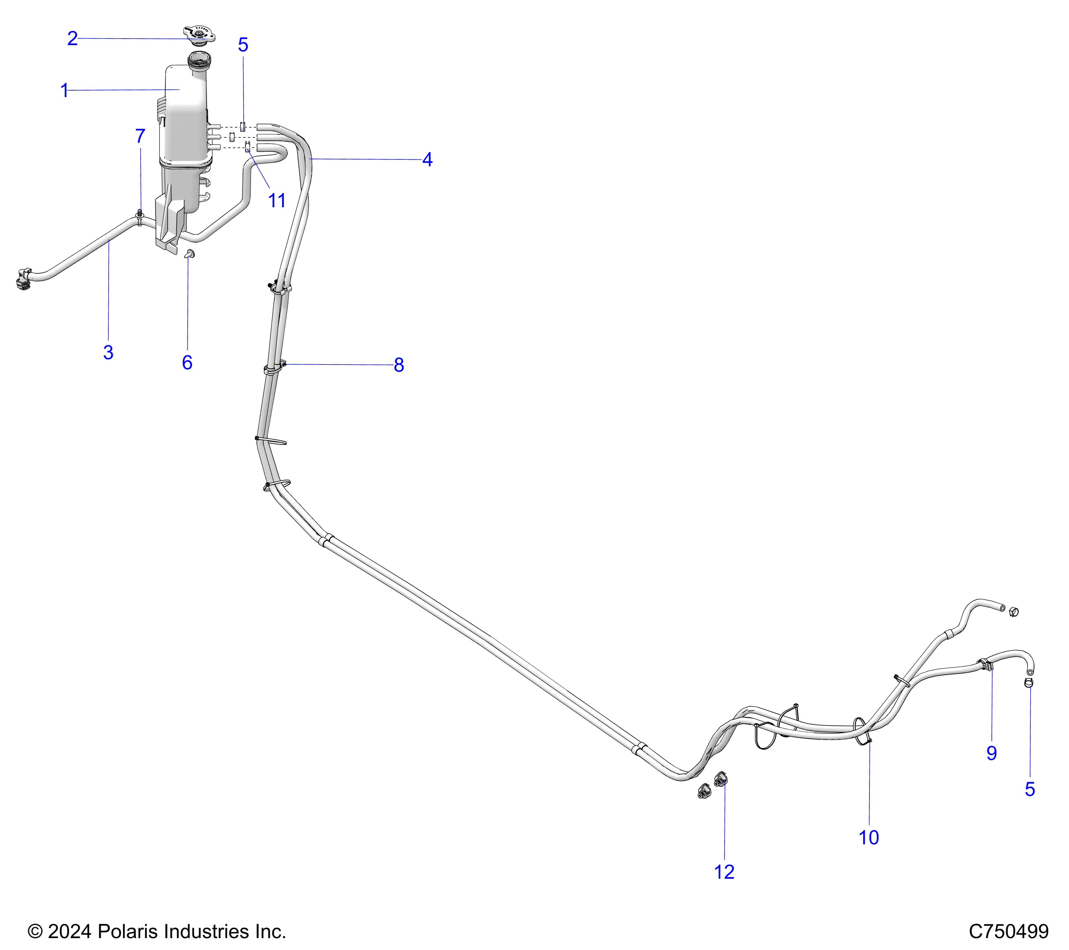 2026 RZR PRO S SPORT β ENGINE, COOLING, SURGE TANK & HOSES - Z26SPE92A4/B4/A6/B6 (C750499) diagram