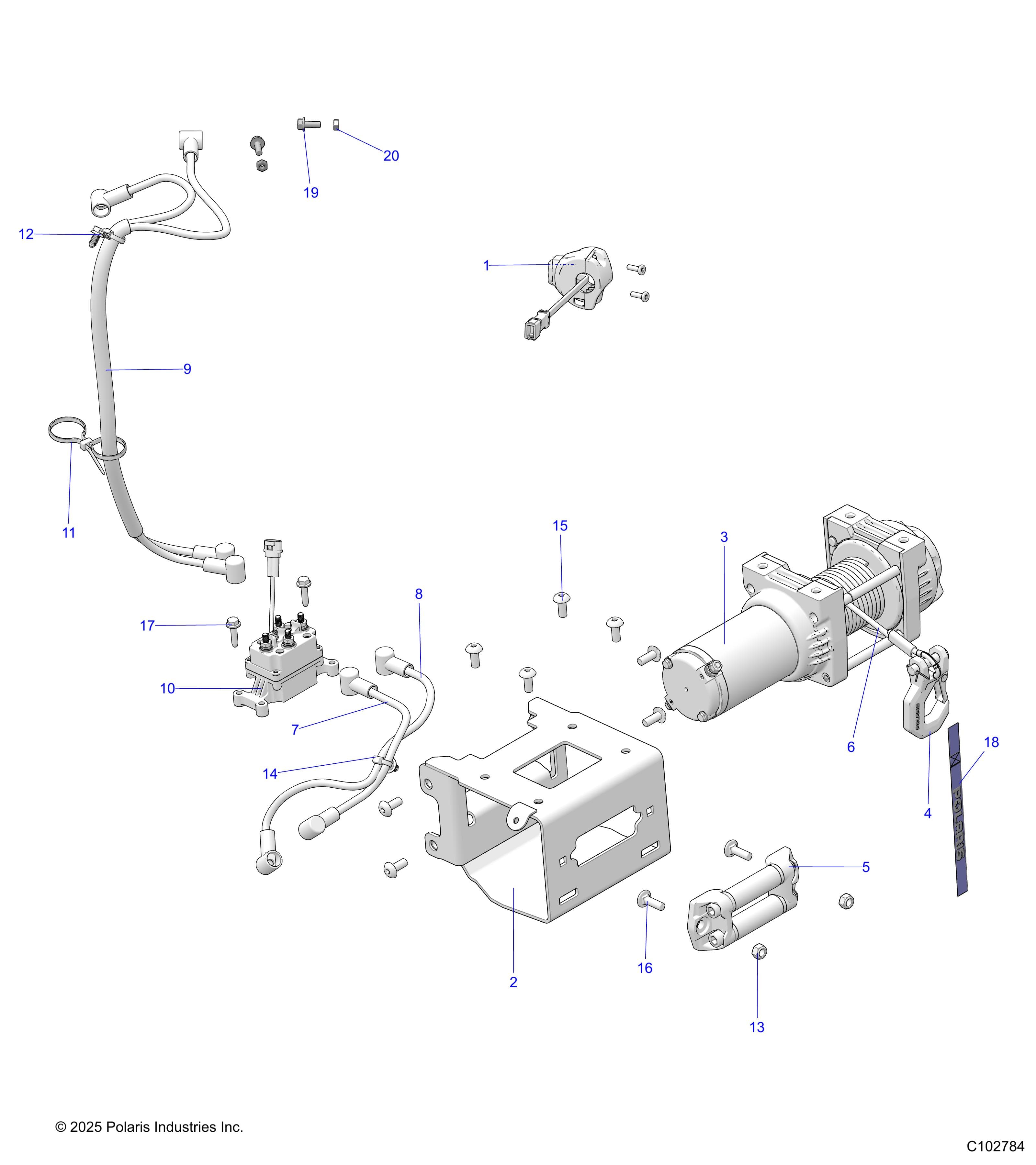 2026 SPORTSMAN TOURING 570 PREM β CHASSIS, WINCH - A26SDZ57AB (C102784) diagram