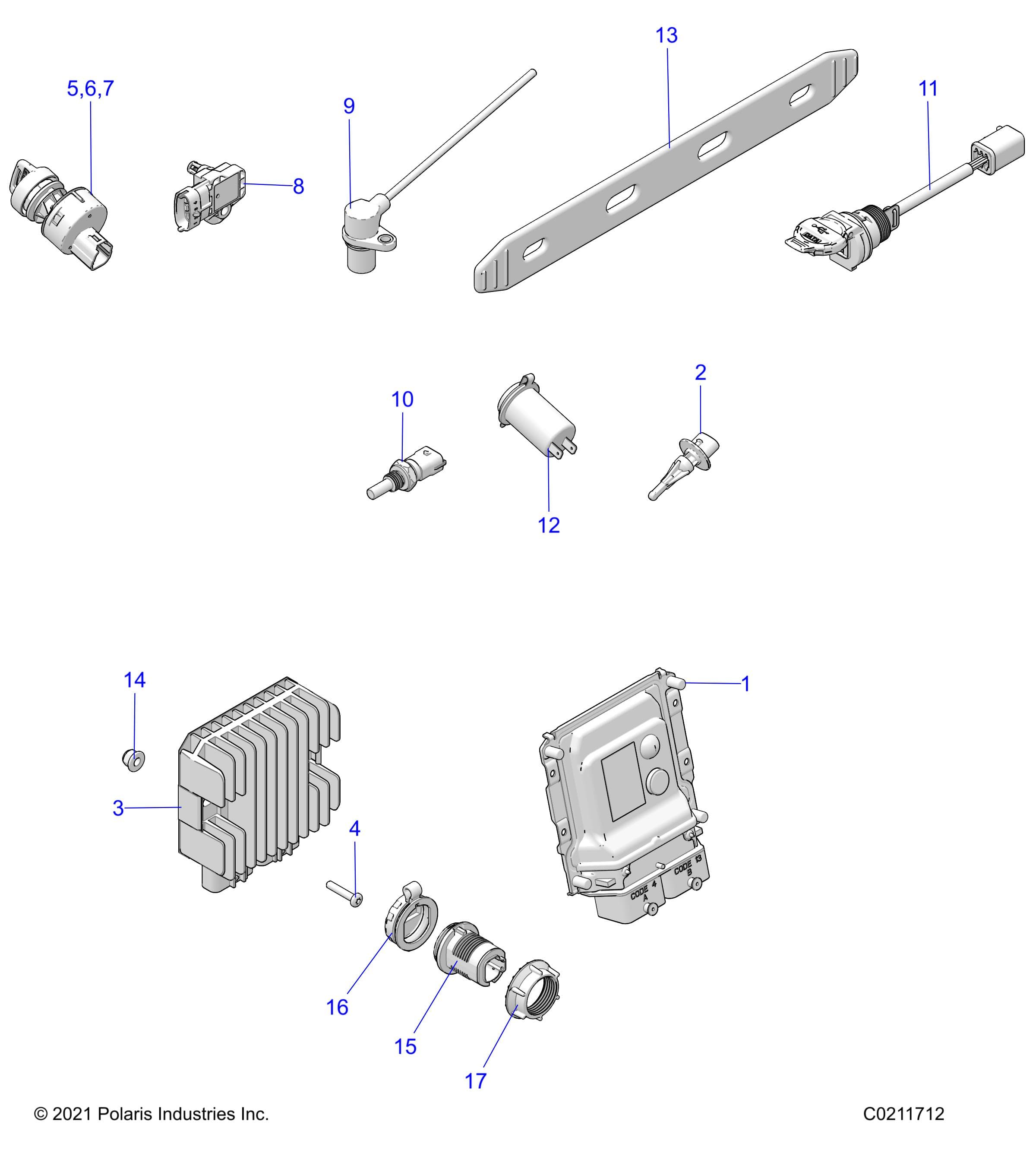 2026 SPORTSMAN 1000 ULTIMATE 49S R01 - A26SXR95AG β ELECTRICAL, SWITCHES, SENSORS, ECU and CONTROL MODULES - A26SXR95AG (C0211712) diagram