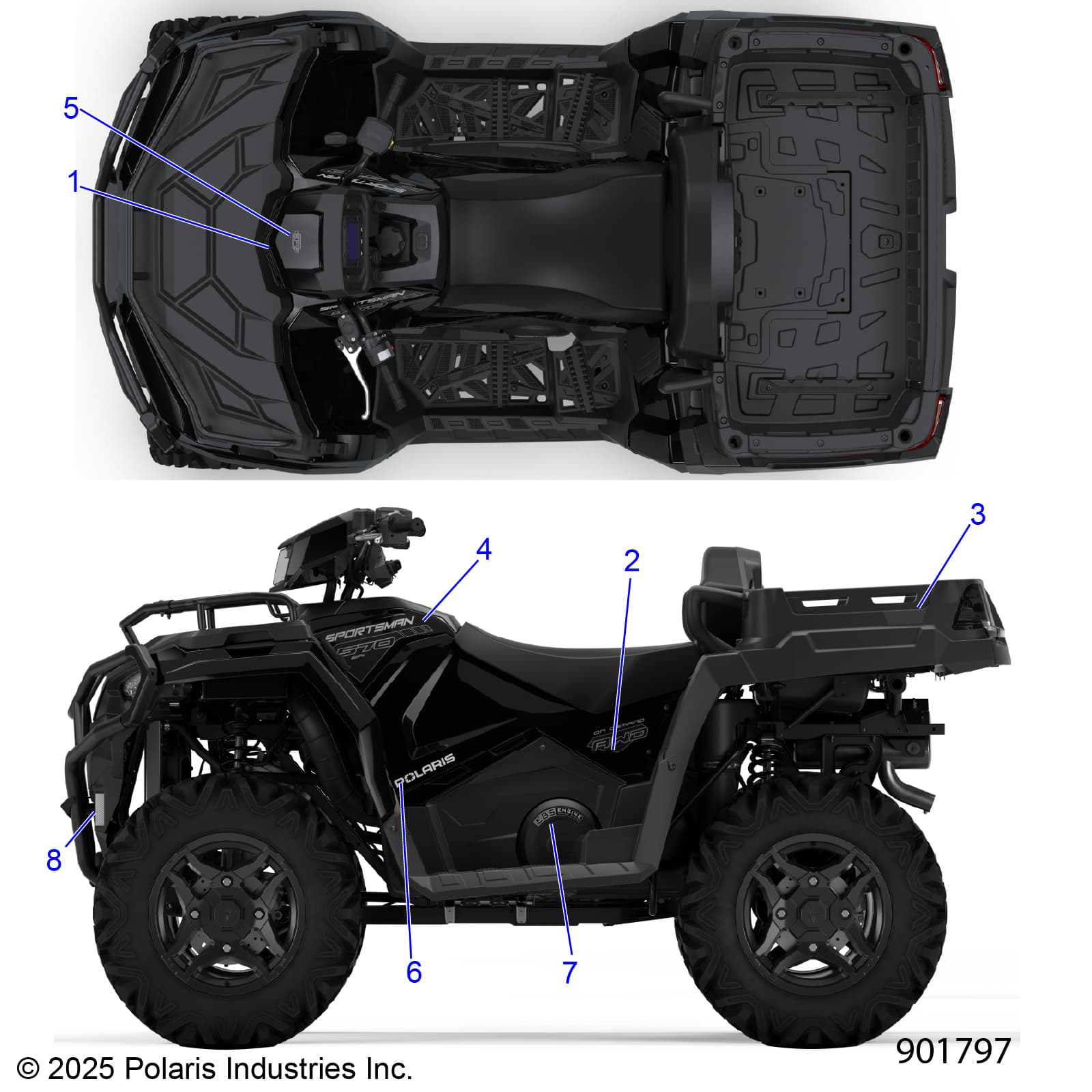2026 SPORTSMAN 570 X2 EPS β BODY, DECALS, GRAPHIC - A26SWE57AL (901797) diagram