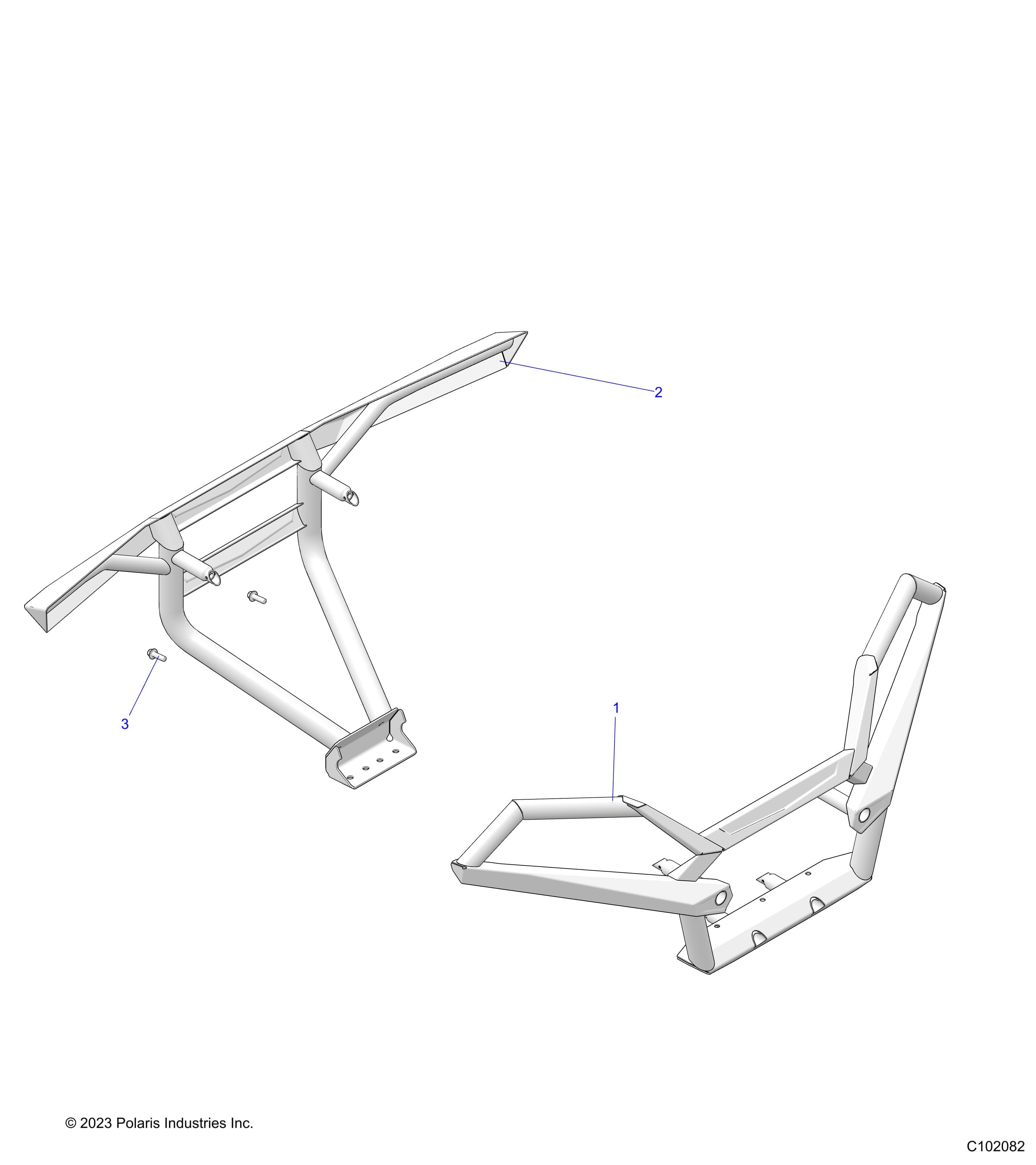 2026 SPORTSMAN 850 TRAIL 49 R01 - A26SXZ85A9/AN/AZ β BODY, DELUXE BUMPERS - A26SXZ85A9/AN/AZ (C102082) diagram
