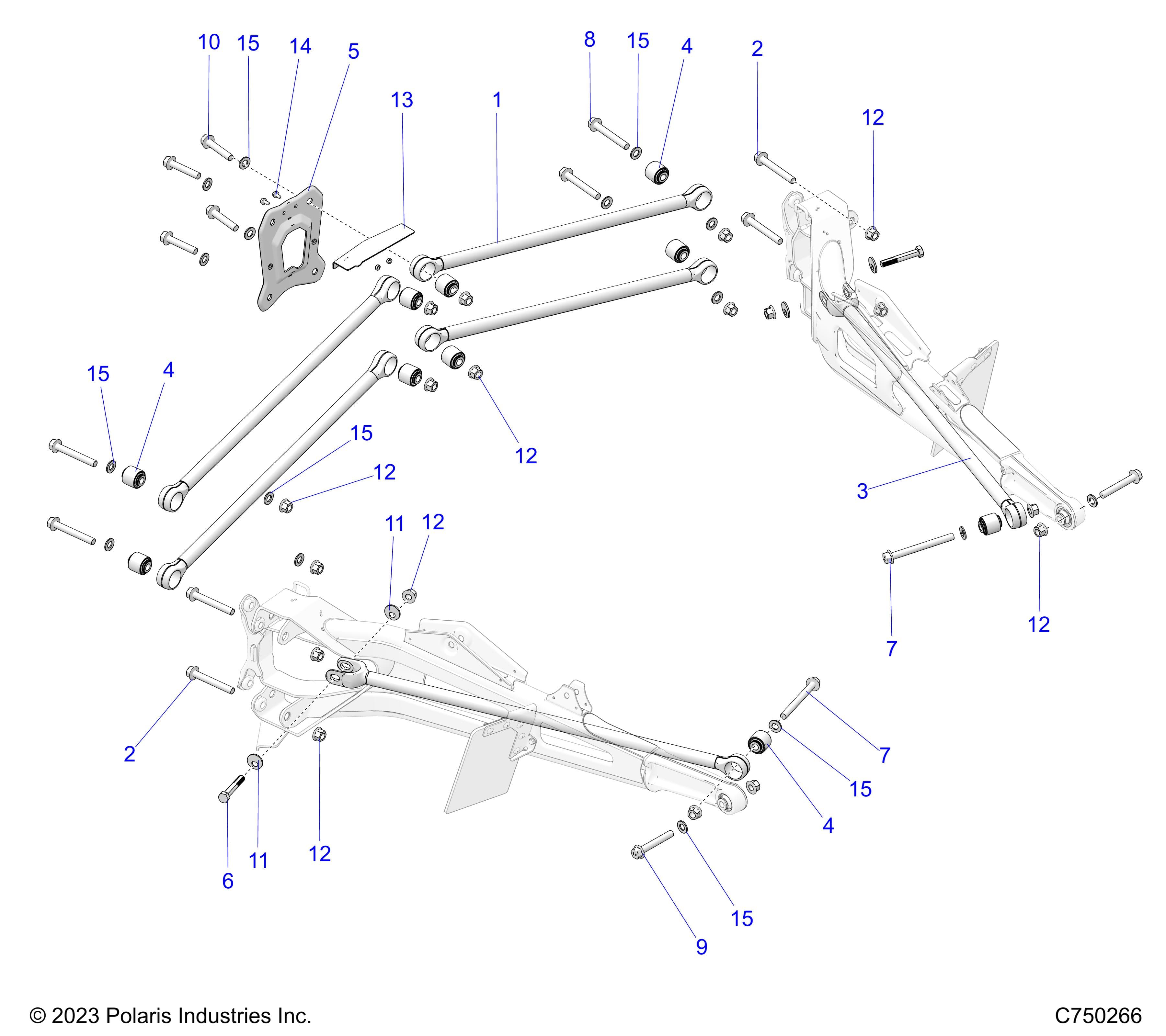 2026 RZR PRO S4 SPORT β SUSPENSION, REAR TRAILING ARMS MOUNTING - Z26S4E92A4/B4/A6/B6 (C750266) diagram