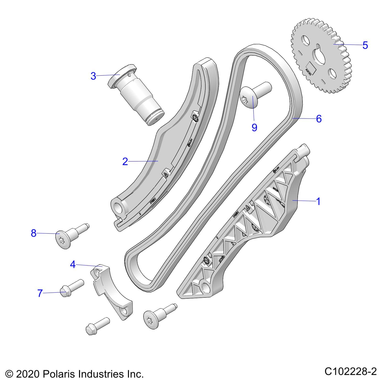 2026 SPORTSMAN 450 EPS 50S β ENGINE, CAM CHAIN and SPROCKET - A26SEE50B1/B4 (C102228-2) diagram