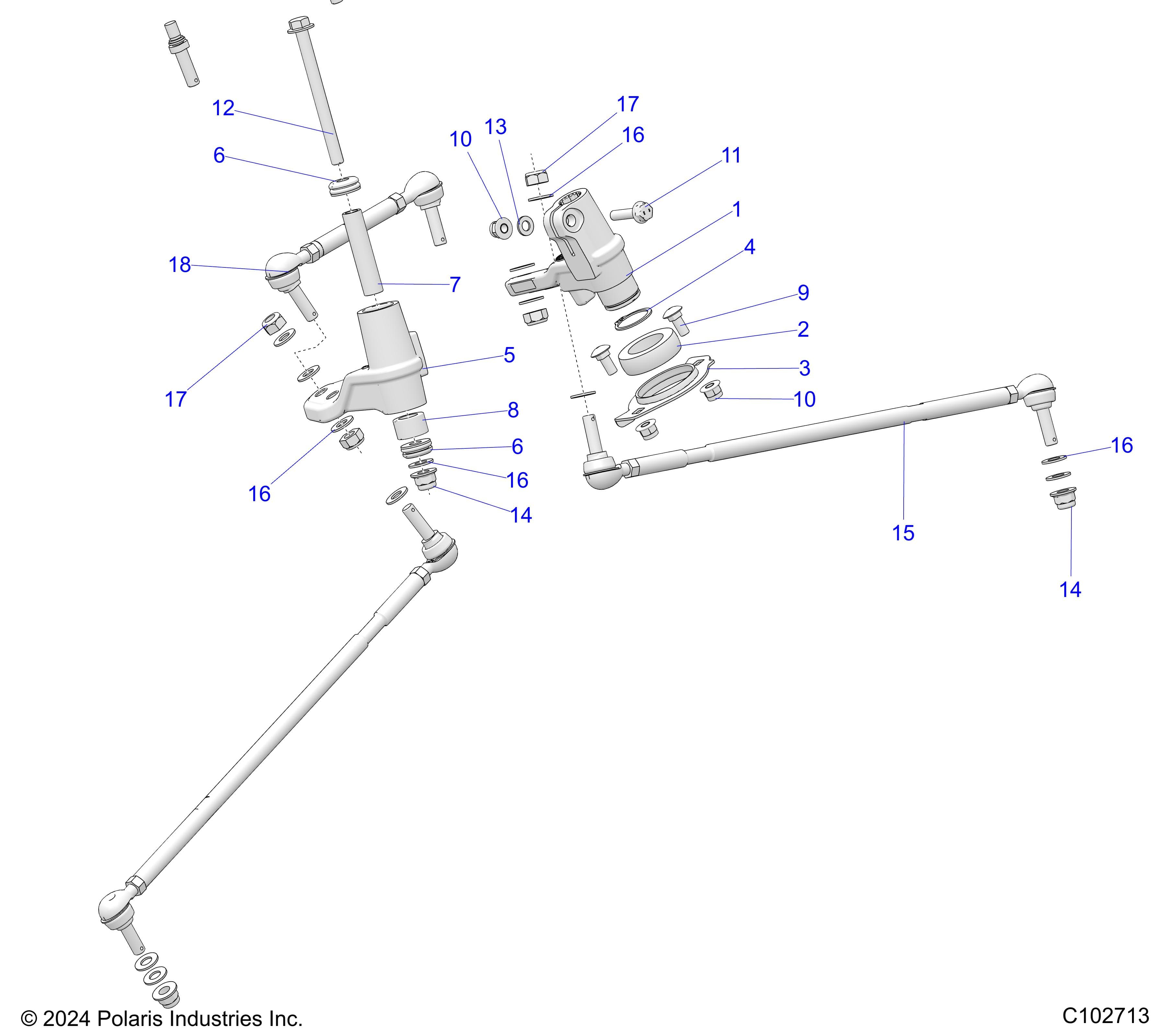 2026 SCRAMBLER XP 1000 S 49S R01 - A26SGE95AB β STEERING, IDLERS AND LINKS - A26SGE95AB (C102713) diagram