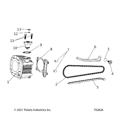 2026 RZR 200 AU β ENGINE, CYLINDER COMP - Z26HCA18D4 (702826) diagram