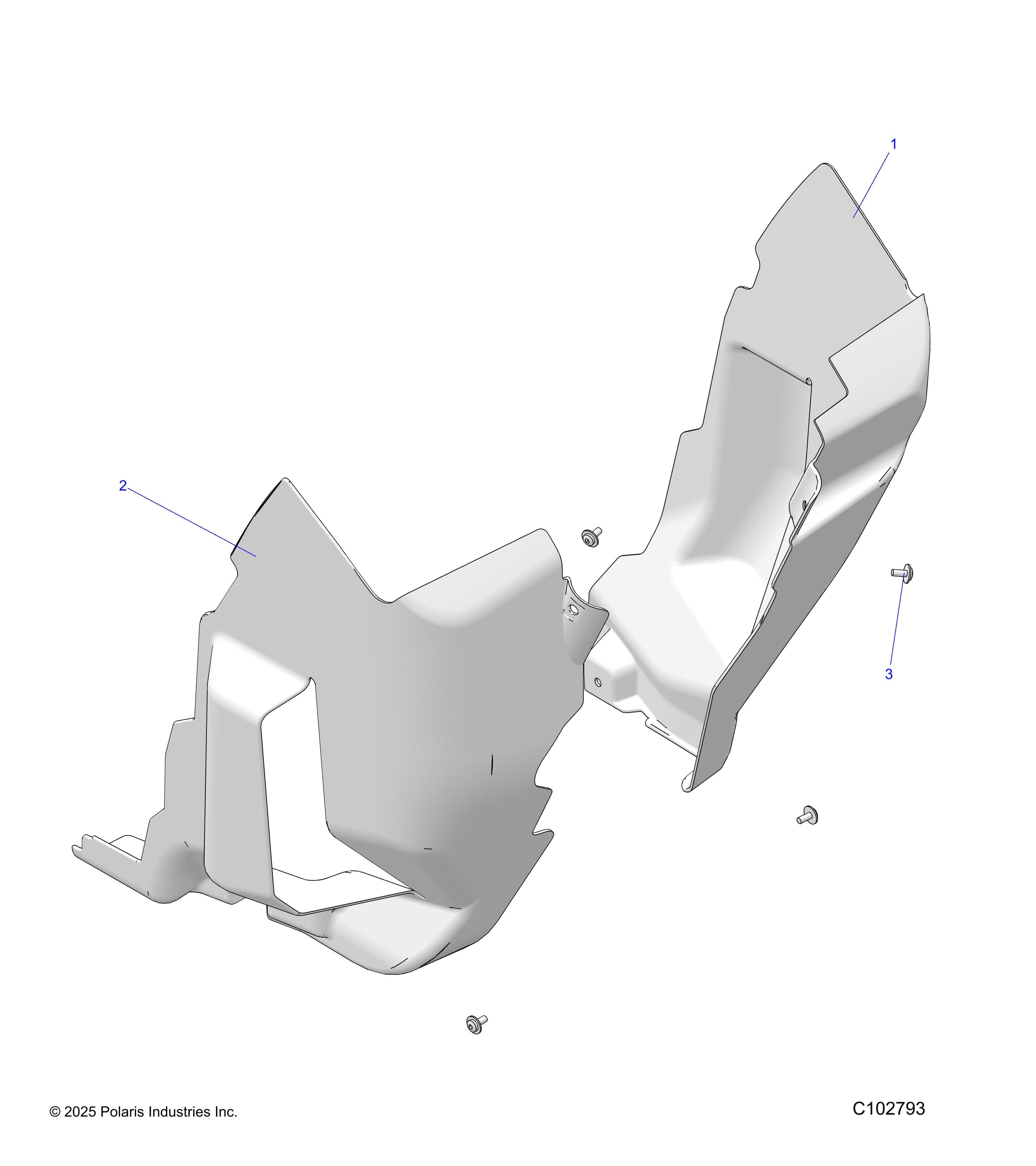 2026 SCRAMBLER XP 1000 S 49S R01 - A26SGE95AB β BODY, MUD GUARDS - A26SGE95AB (C102793) diagram