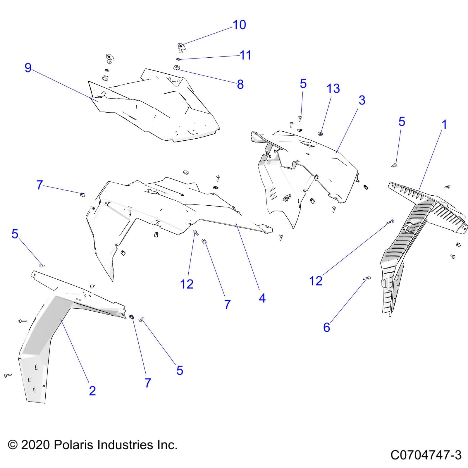 2026 RZR 900 TRAIL ULTIMATE β BODY, HOOD AND FRONT BODY WORK - Z26A5F87A6 (C0704747-3) diagram