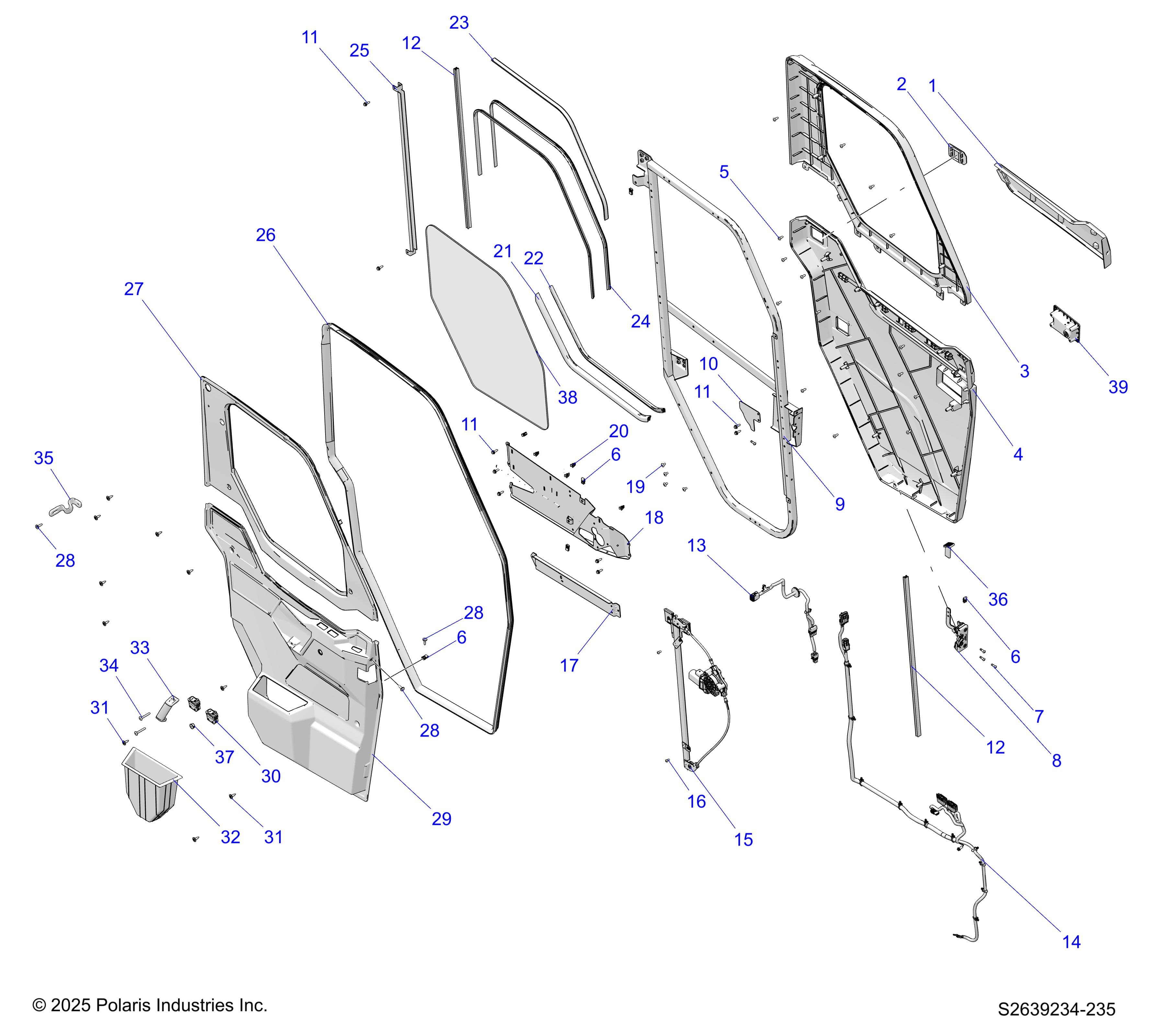 2026 RANGER 1000 XP CREW NSTR ULTIMATE β BODY, DOOR, FRONT POWER diagram