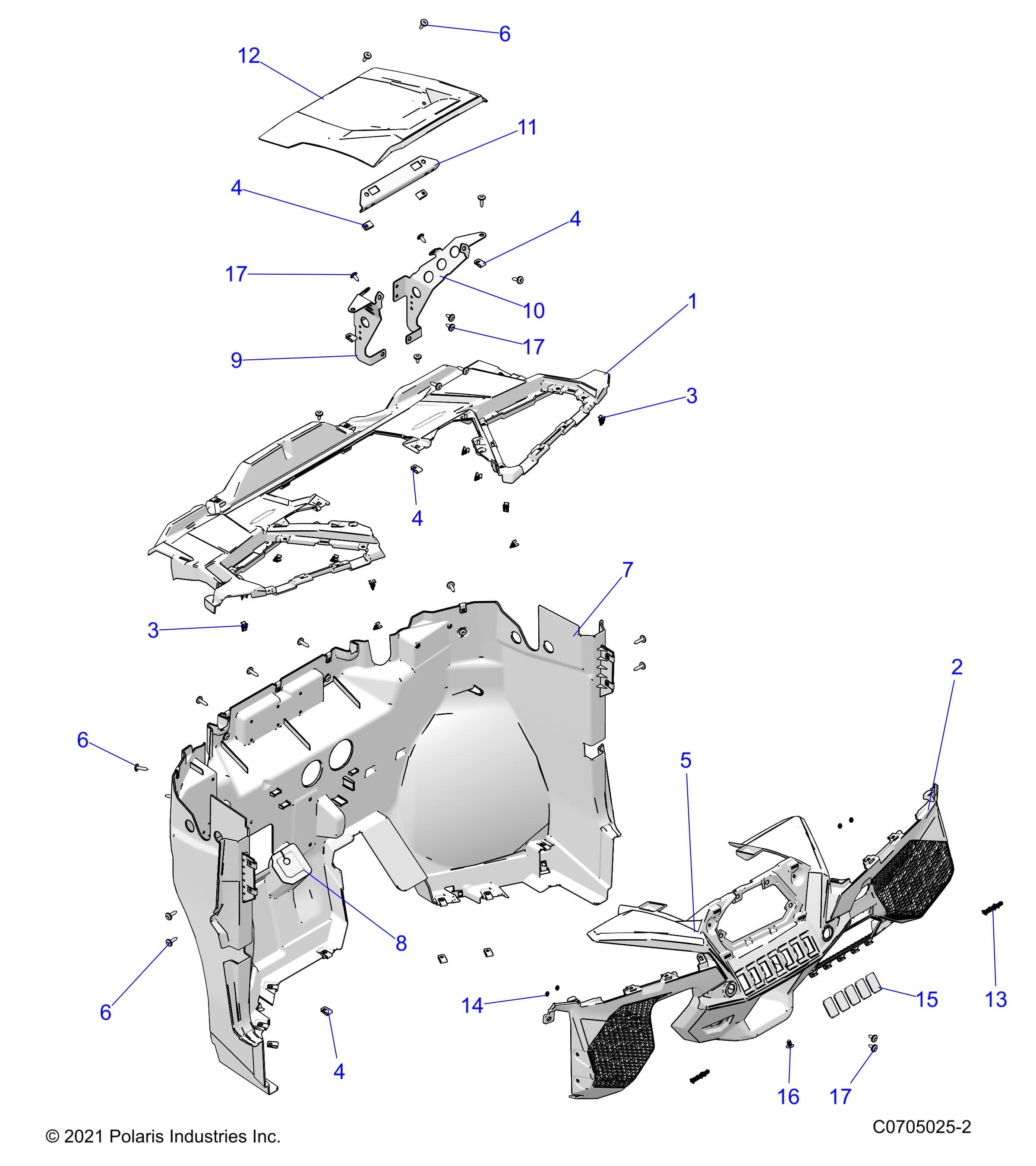 2026 RZR XP S 1000 ULTIMATE β BODY, DASH - Z26NEY99A4/B4/A6/B6 (C0705025-2) diagram