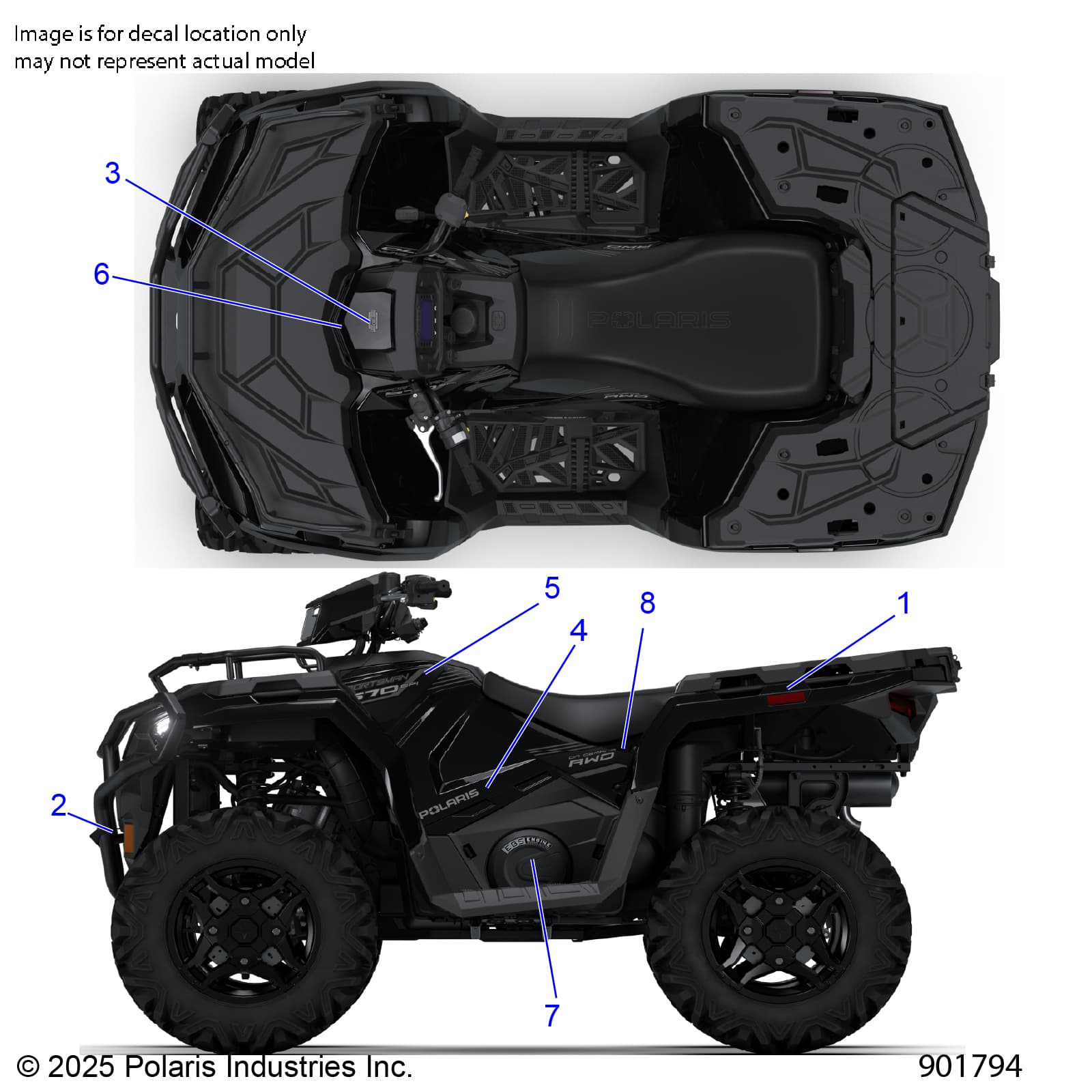 2026 SPORTSMAN 570 EPS TRAIL PACKAGE β BODY, DECALS, GRAPHIC - A26SHY57AL/AS (901794) diagram