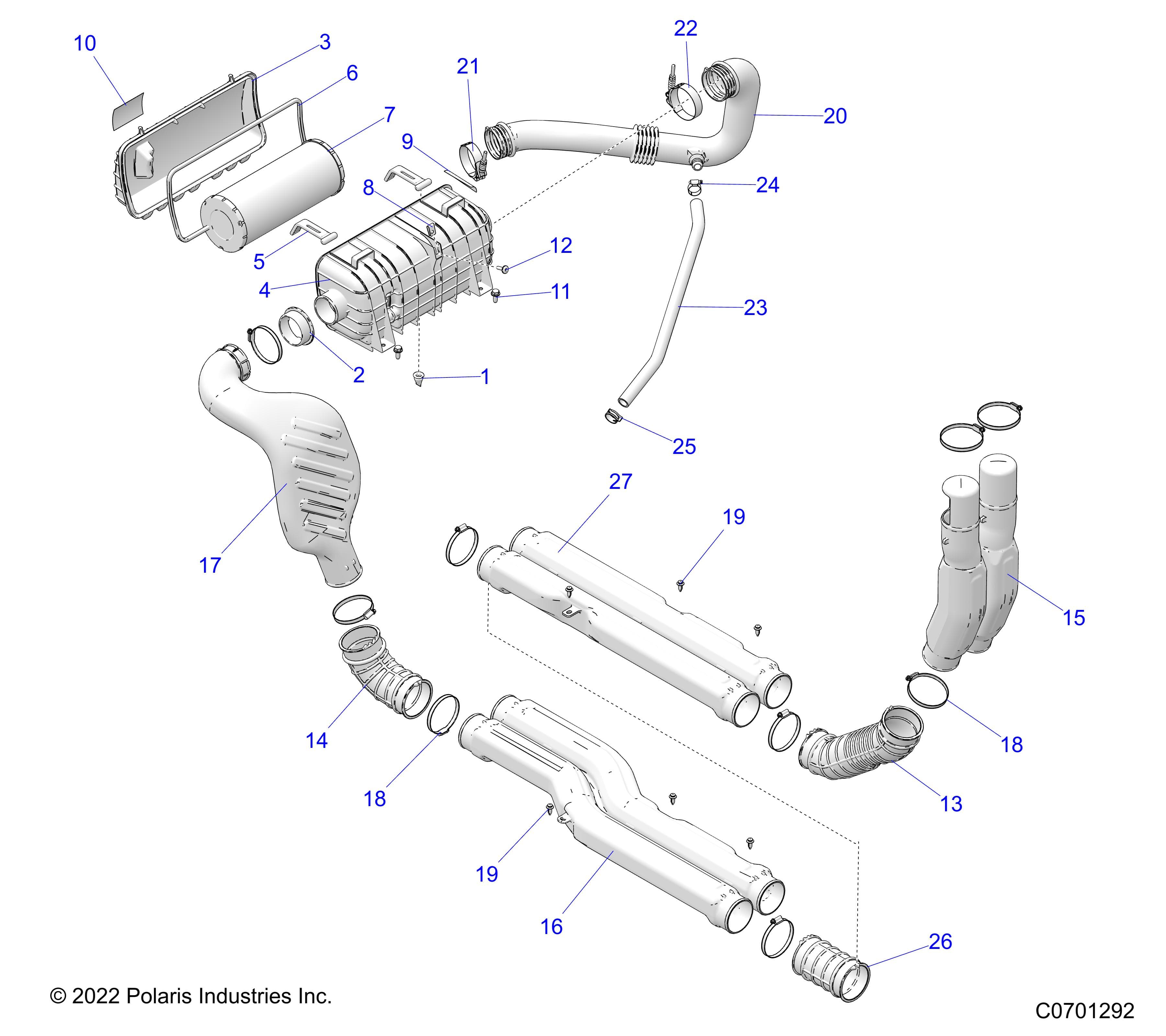 2026 GENERAL XP4 1000 PREMIUM β ENGINE, AIR INTAKE SYSTEM diagram