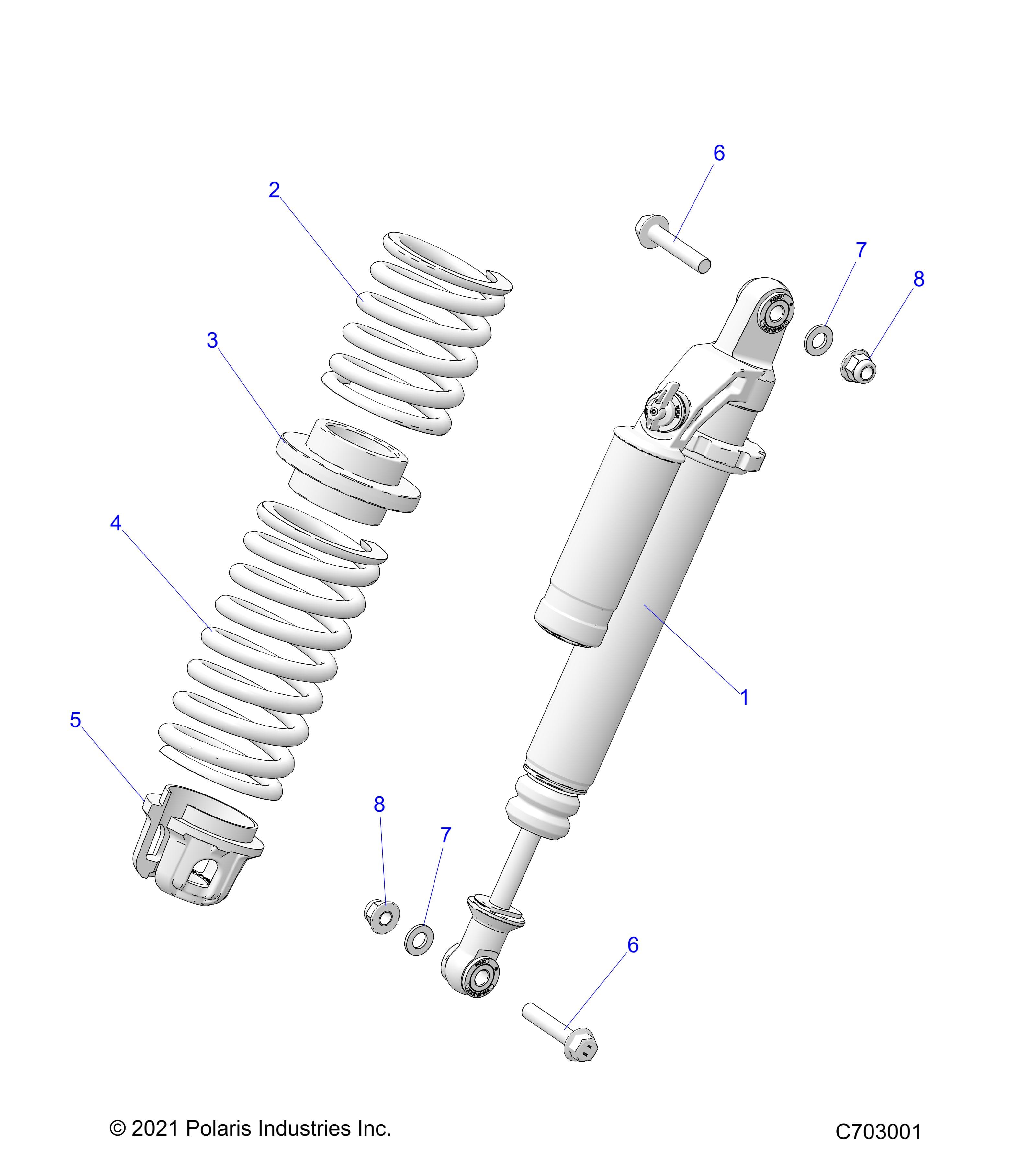 2026 POLARIS XPEDITION ADV 5 NORTHSTAR β SUSPENSION, FRONT SHOCK MOUNTING diagram