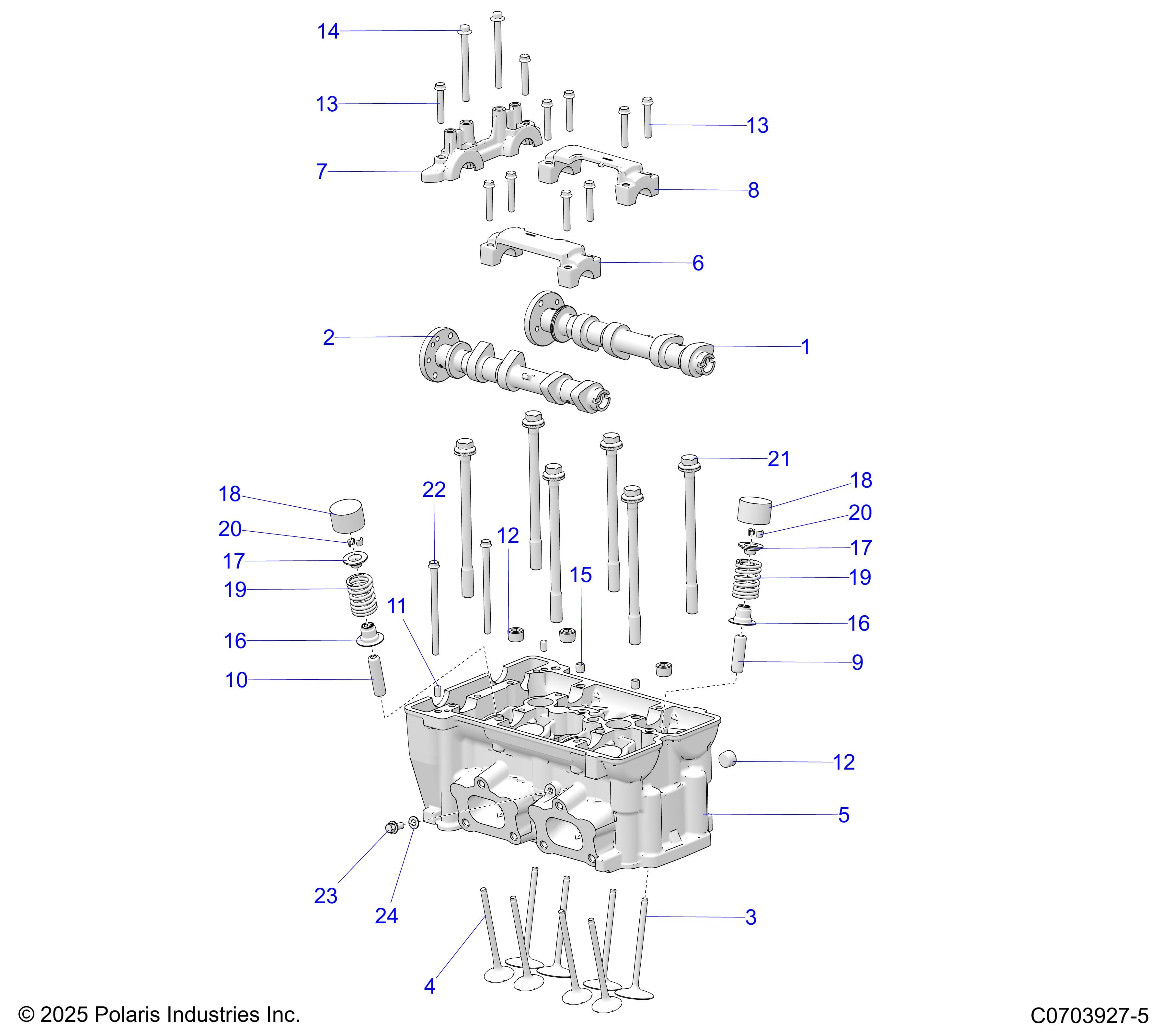 2026 GENERAL 1000 PREMIUM β ENGINE, CYLINDER HEAD AND VALVES diagram