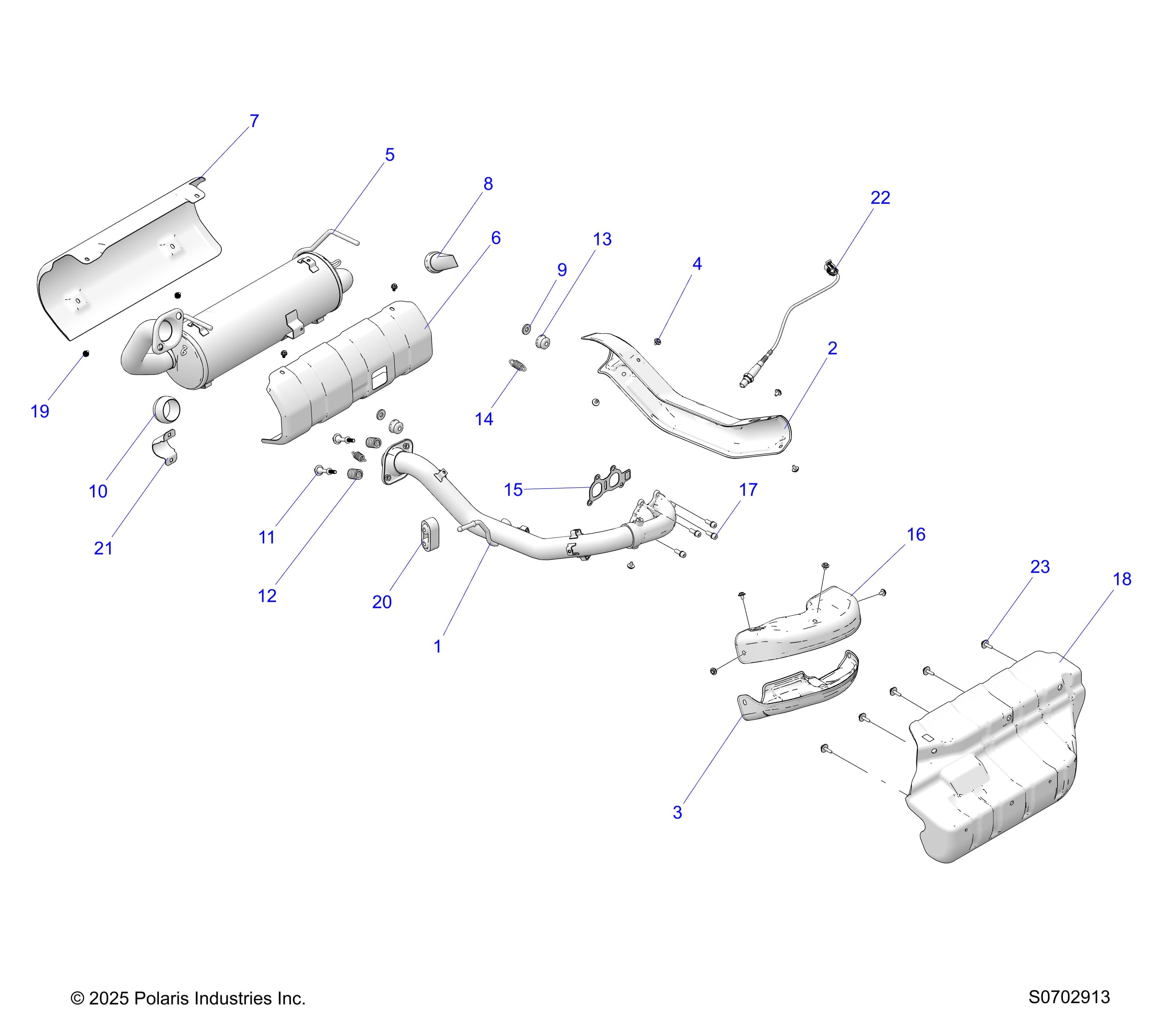 2026 RANGER 1000 CABBED β ENGINE, EXHAUST SYSTEM diagram